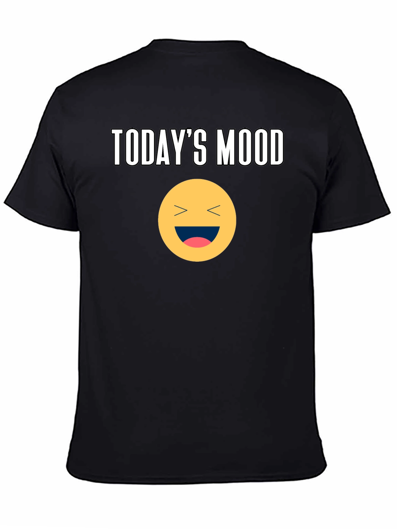Todays Mood Smiley Face Graphic Tee - Black