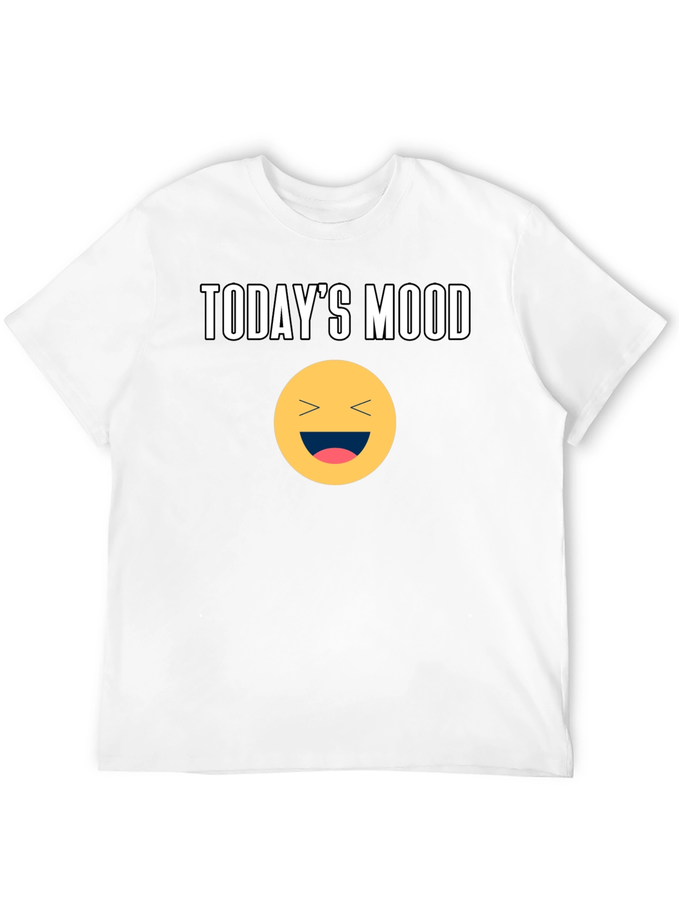 Todays Mood Smiley Face Graphic Tee - Black