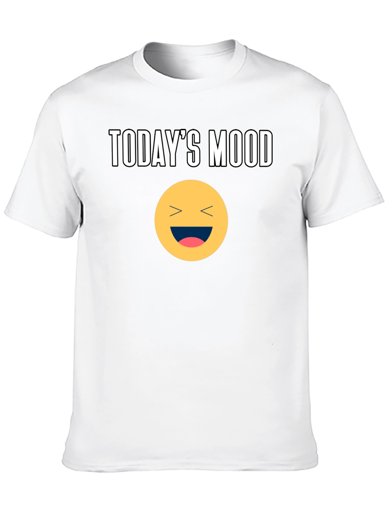 Todays Mood Smiley Face Graphic Tee - Black