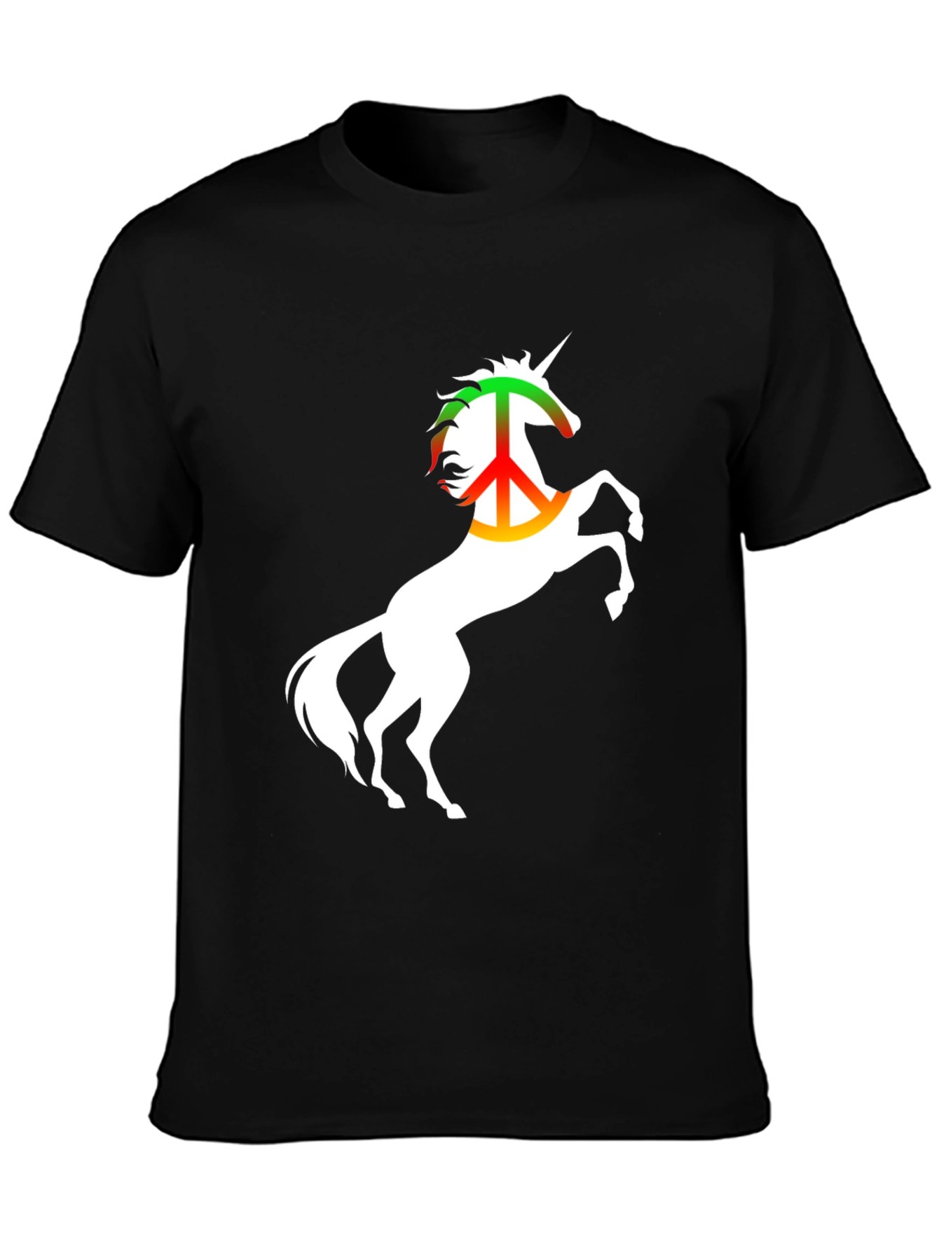 Peace Unicorn Black T-Shirt