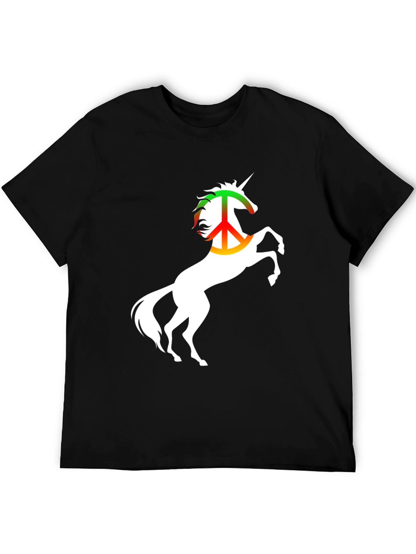 Peace Unicorn Black T-Shirt