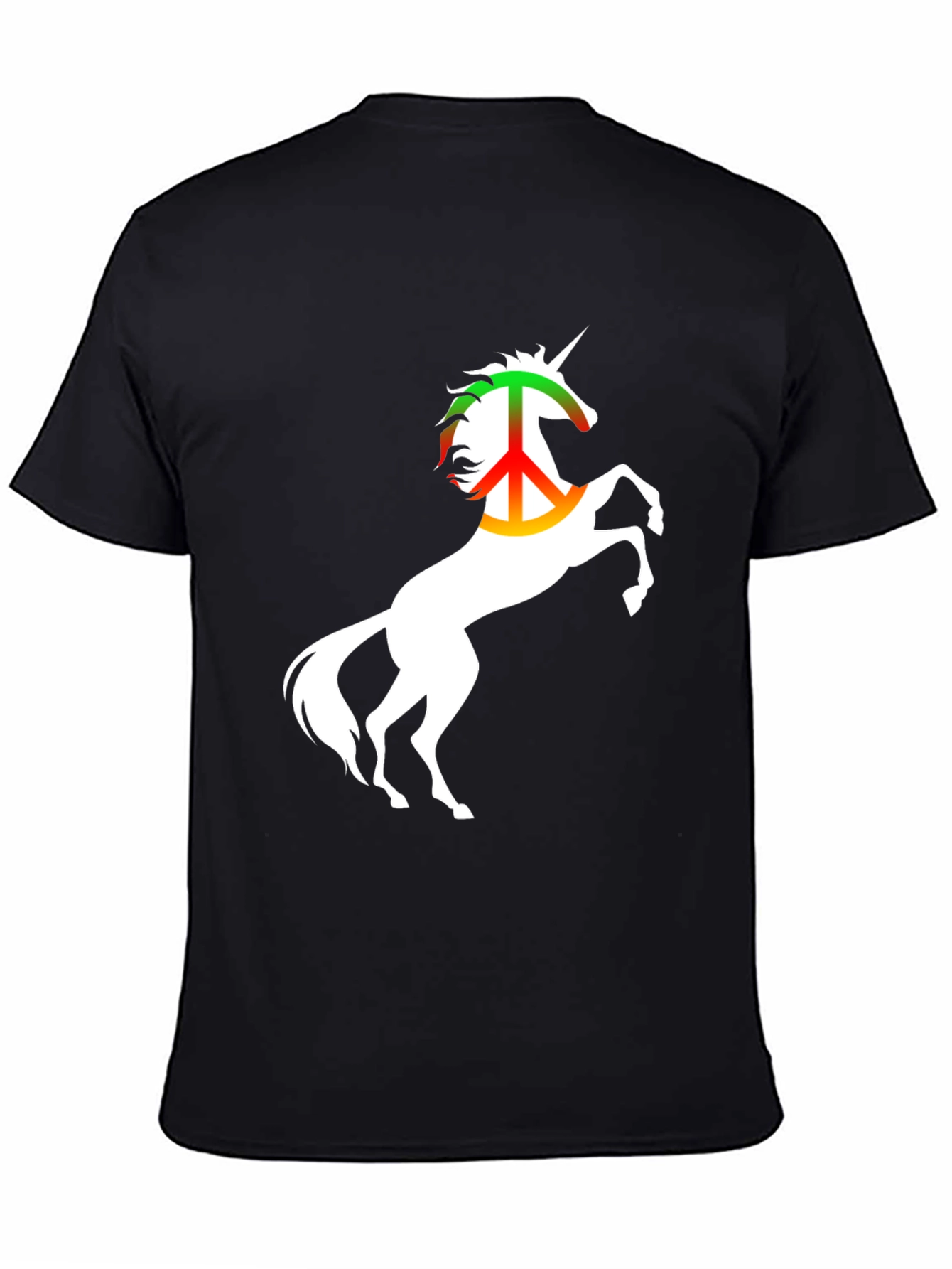 Peace Unicorn Black T-Shirt