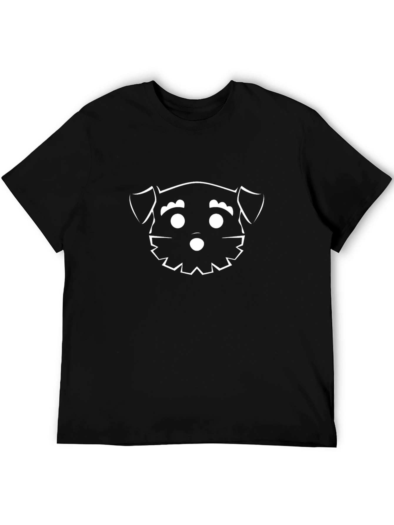 Cute Dog Graphic Black T-Shirt