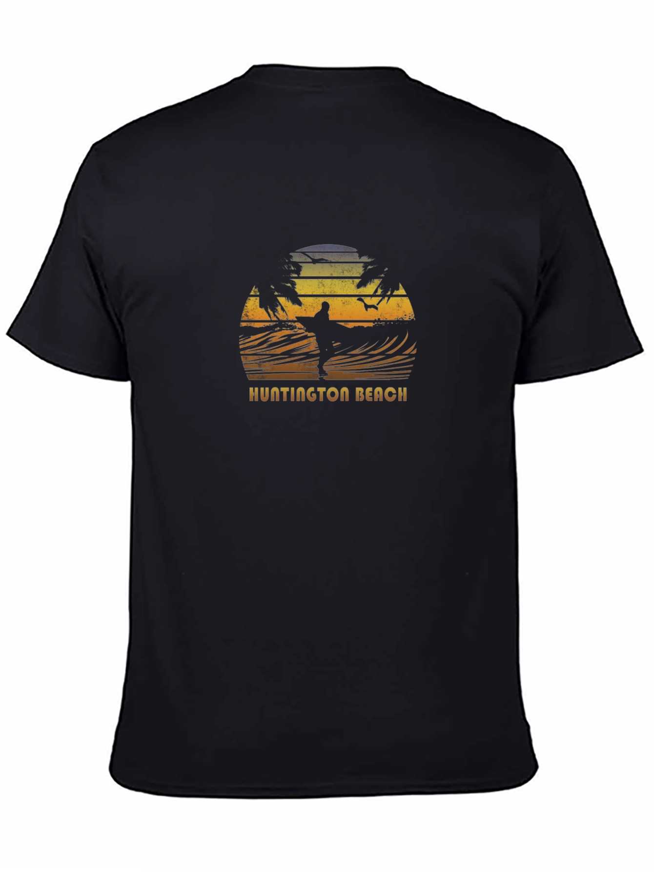Huntington Beach Surfer Graphic Tee - Black