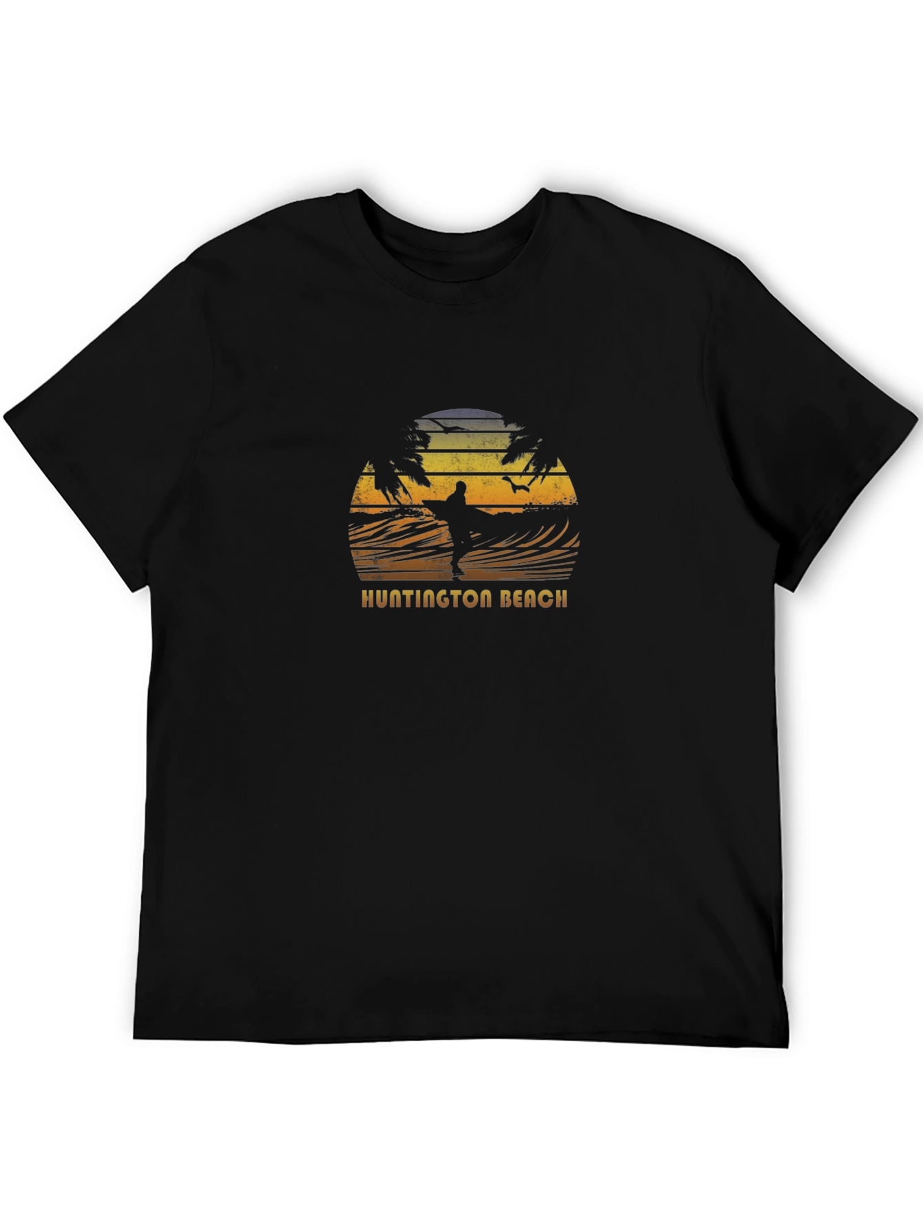 Huntington Beach Surfer Graphic Tee - Black