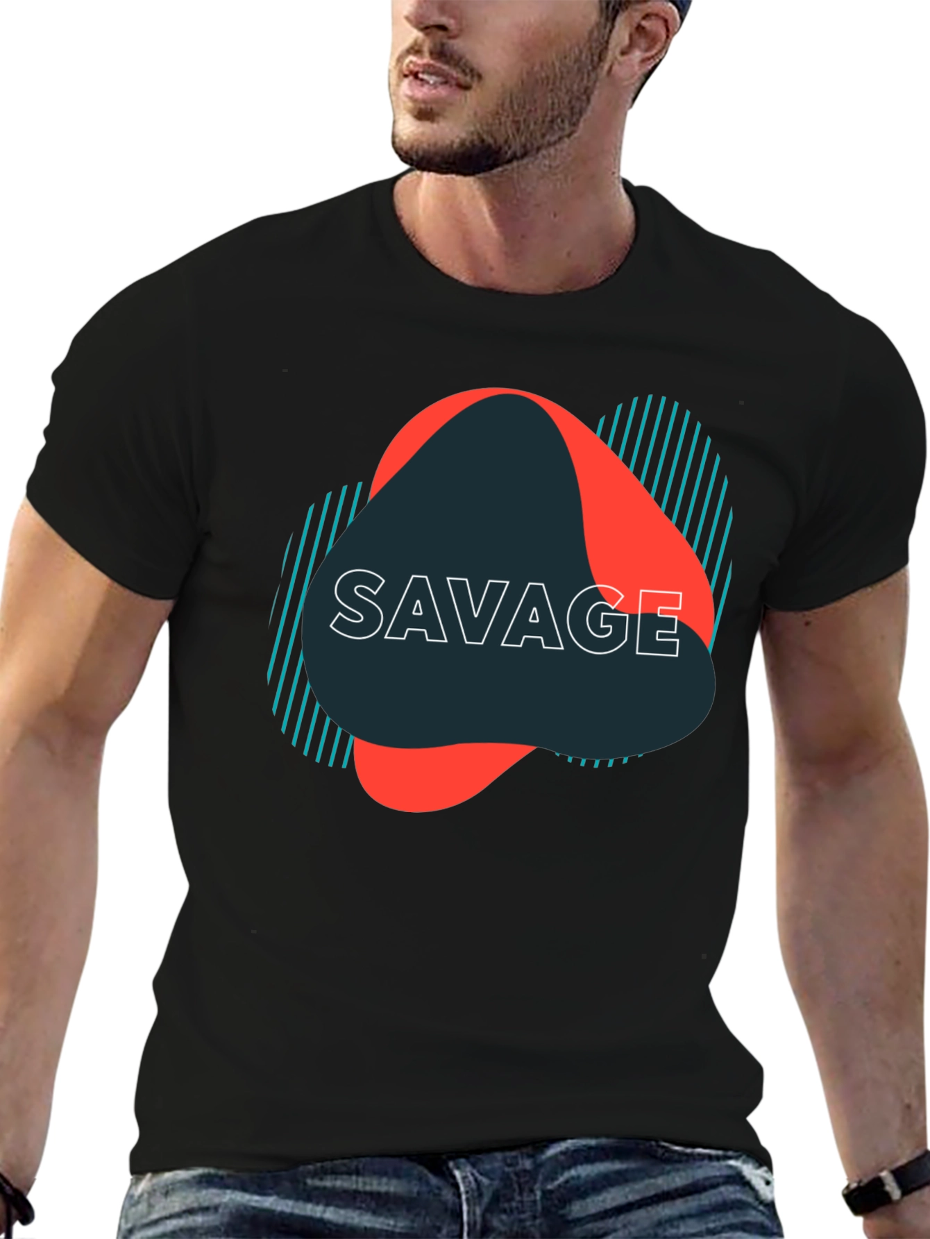 Savage Graphic Print Black T-Shirt