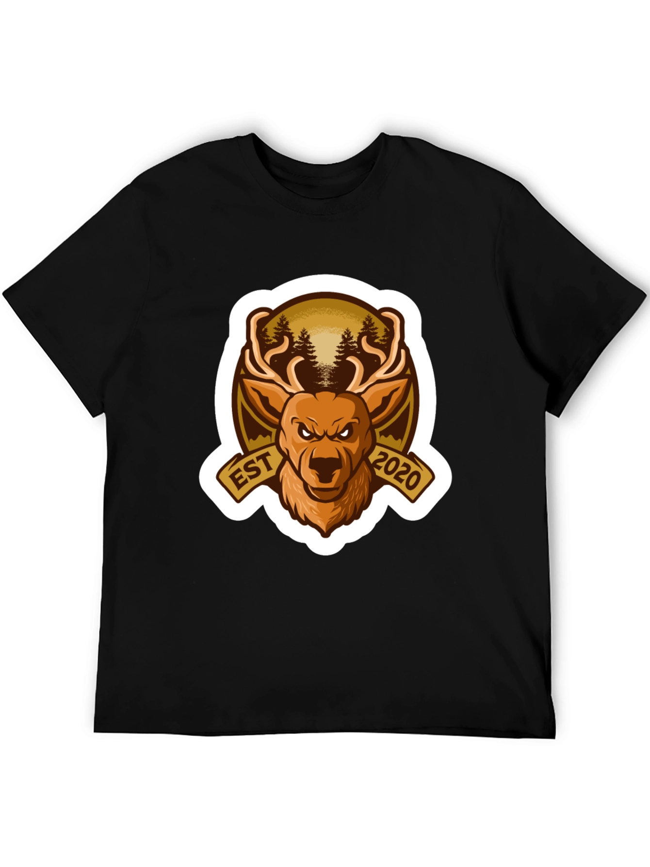 Hunting Deer Est 2020 Black T-Shirt