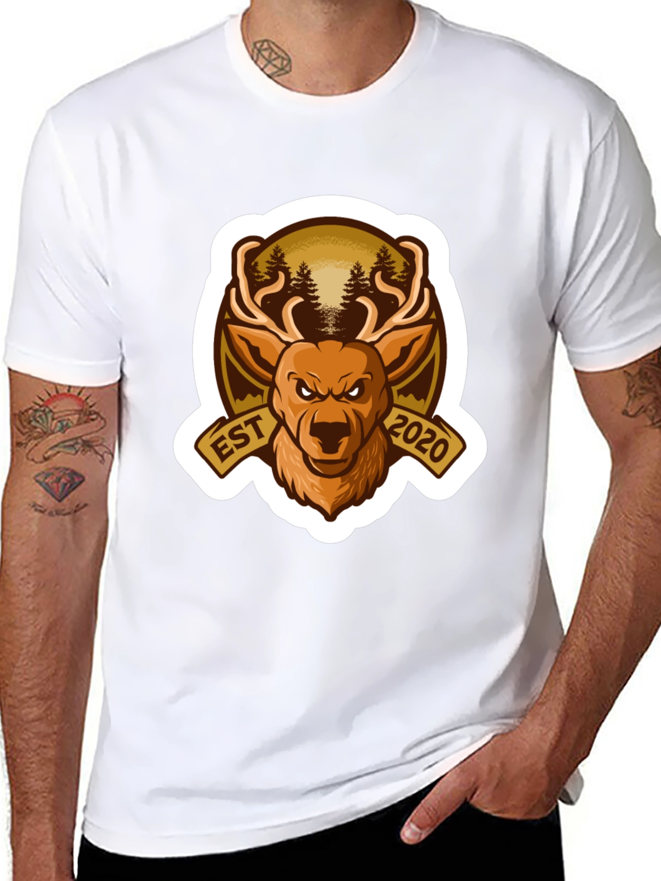 Hunting Deer Est 2020 Black T-Shirt