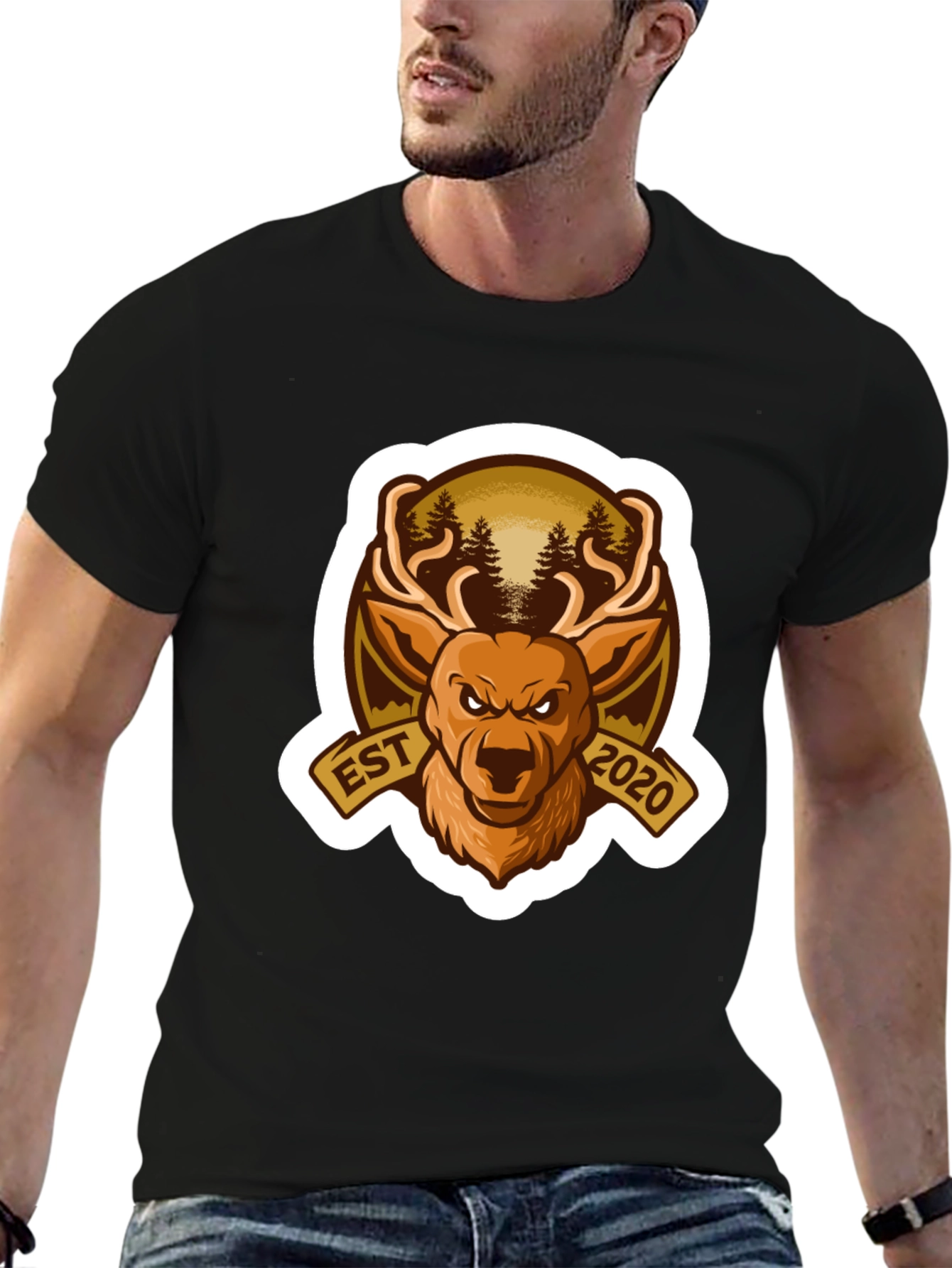 Hunting Deer Est 2020 Black T-Shirt