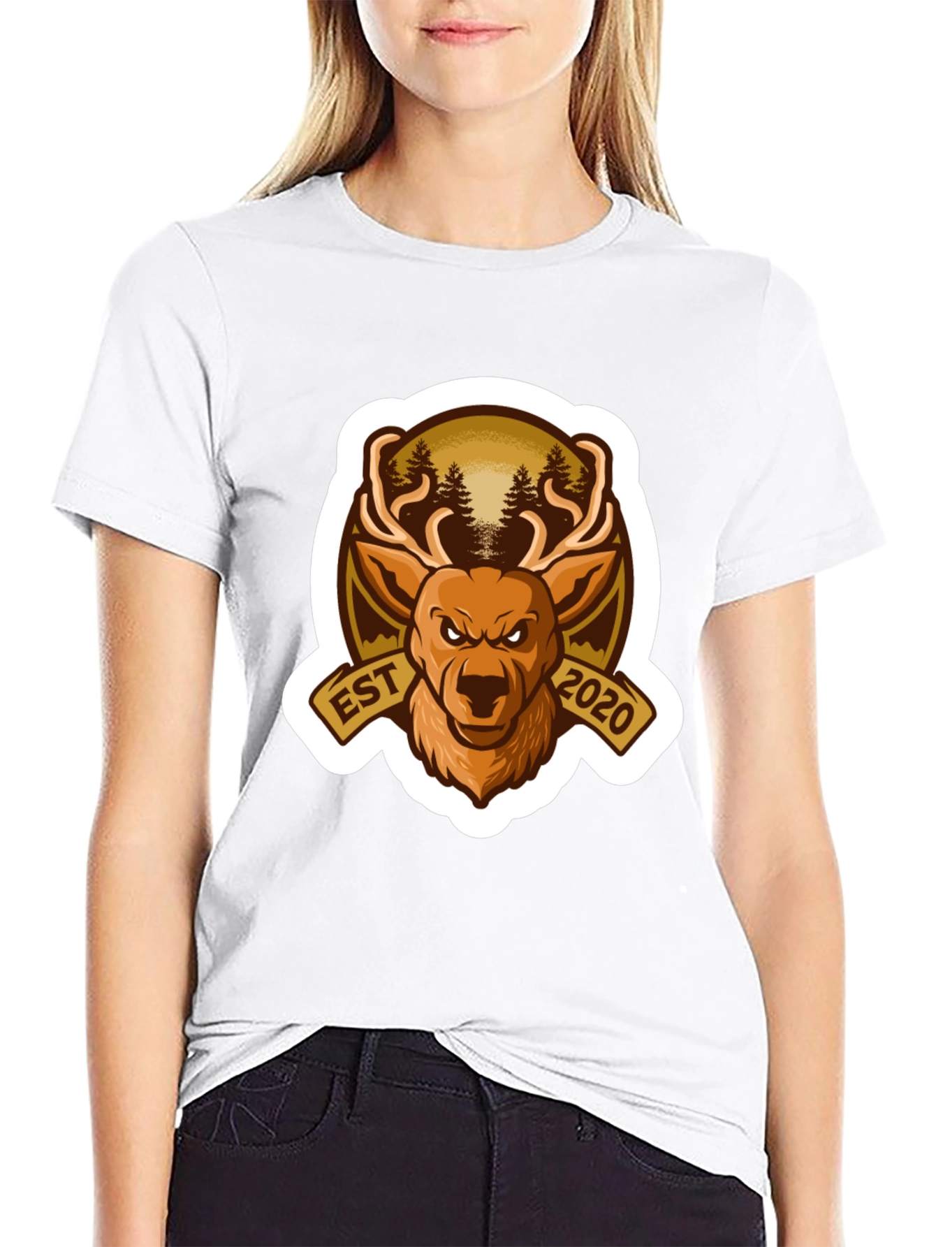 Hunting Deer Est 2020 Black T-Shirt