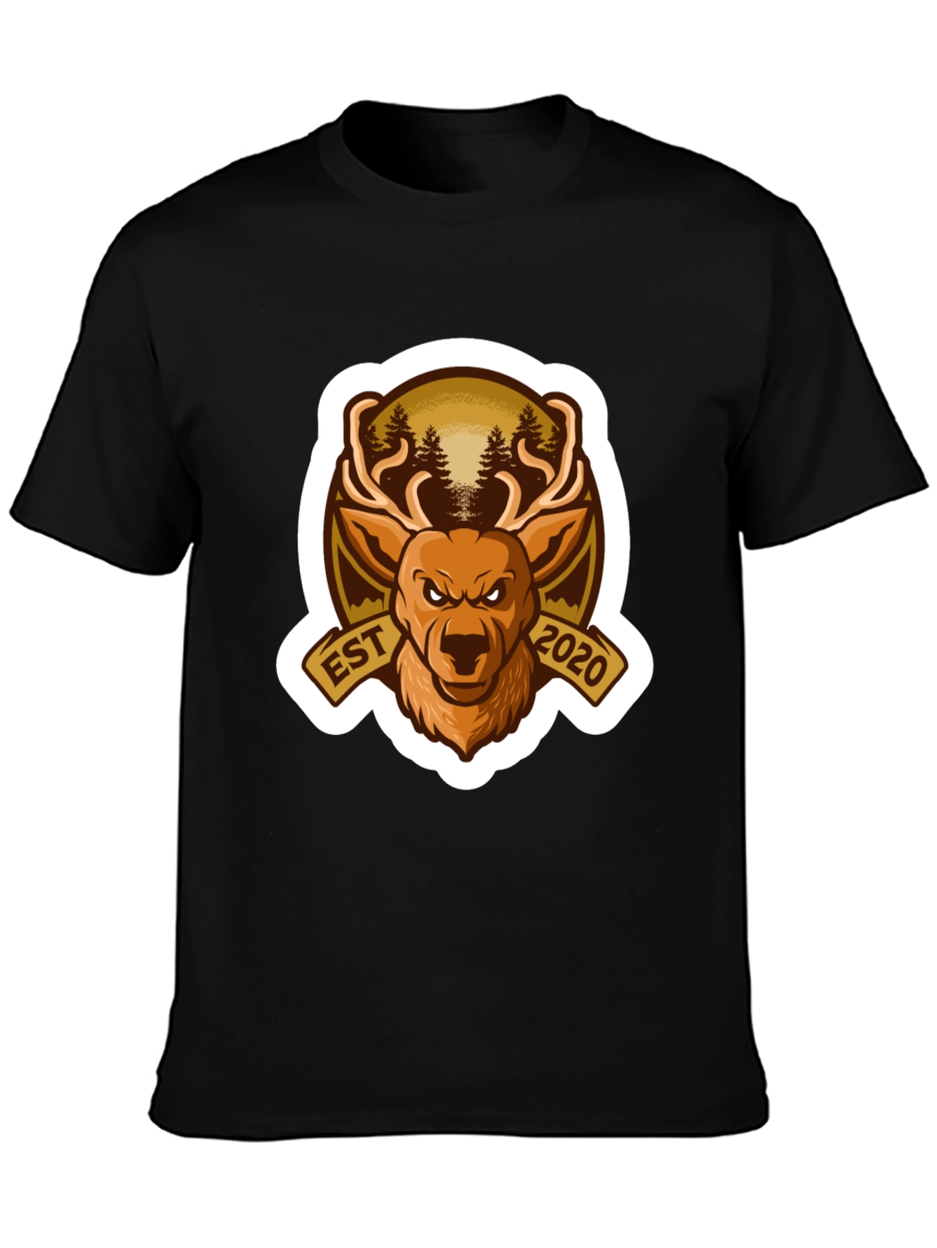 Hunting Deer Est 2020 Black T-Shirt