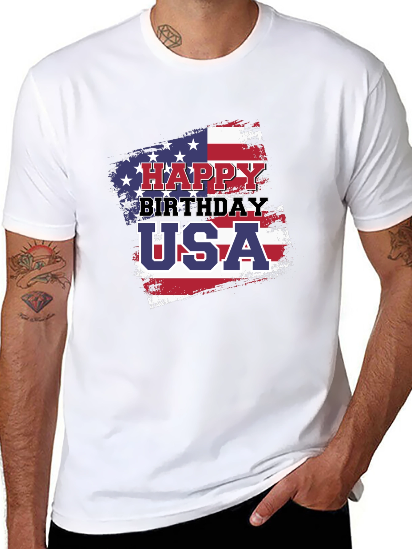 Happy Birthday USA Patriotic Graphic T-Shirt