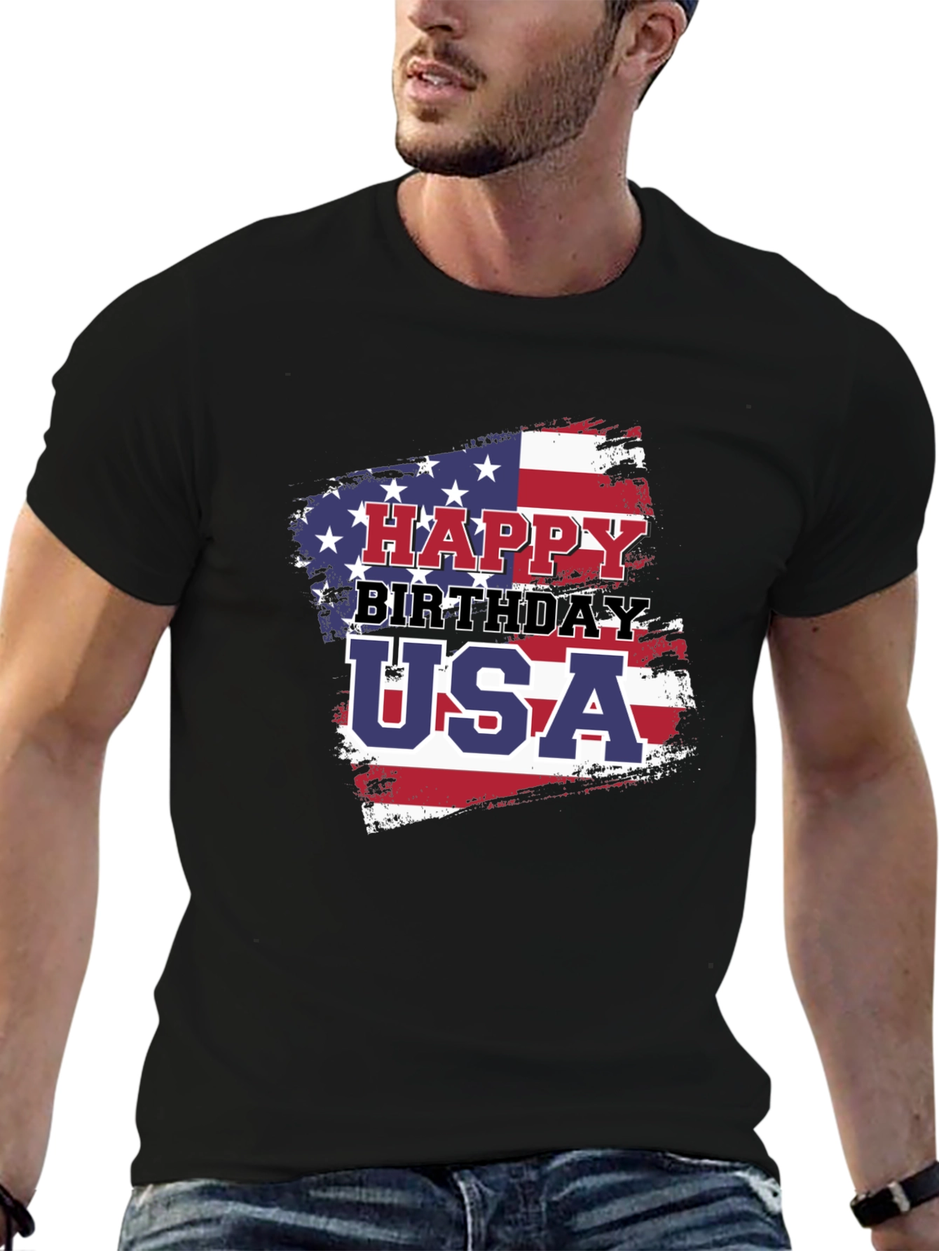 Happy Birthday USA Patriotic Graphic T-Shirt