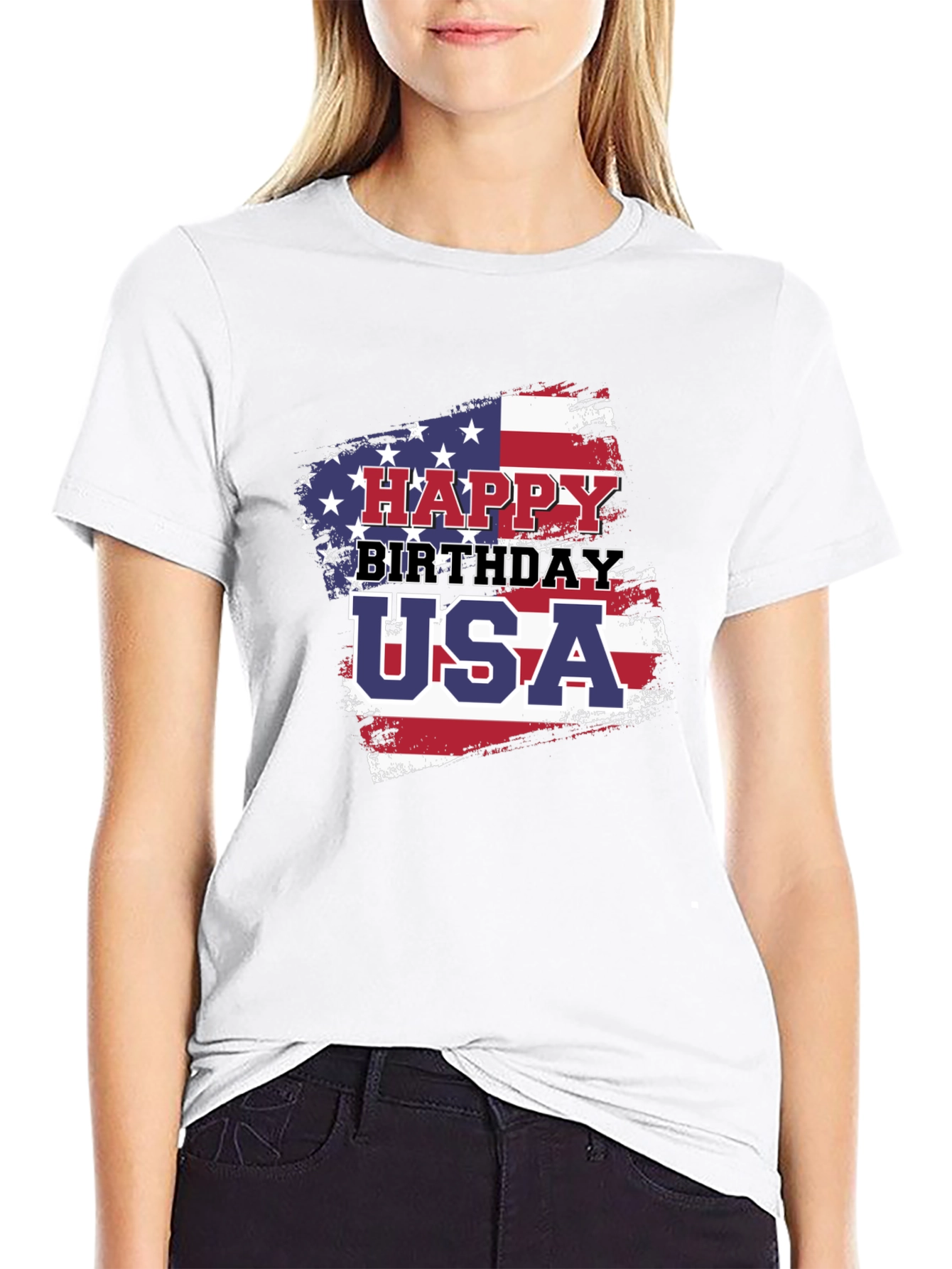 Happy Birthday USA Patriotic Graphic T-Shirt