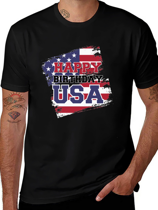 Happy Birthday USA Patriotic Graphic T-Shirt