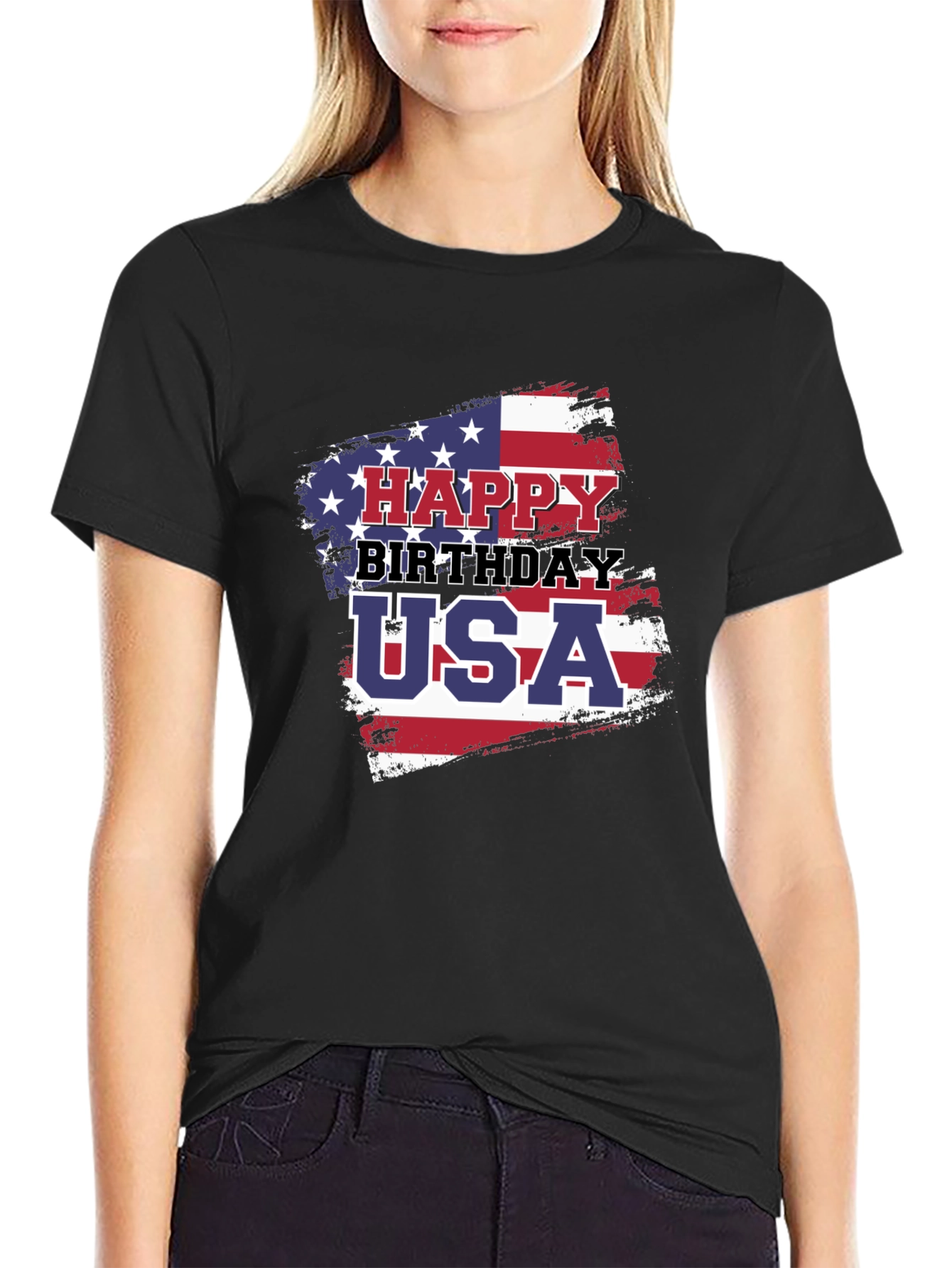 Happy Birthday USA Patriotic Graphic T-Shirt