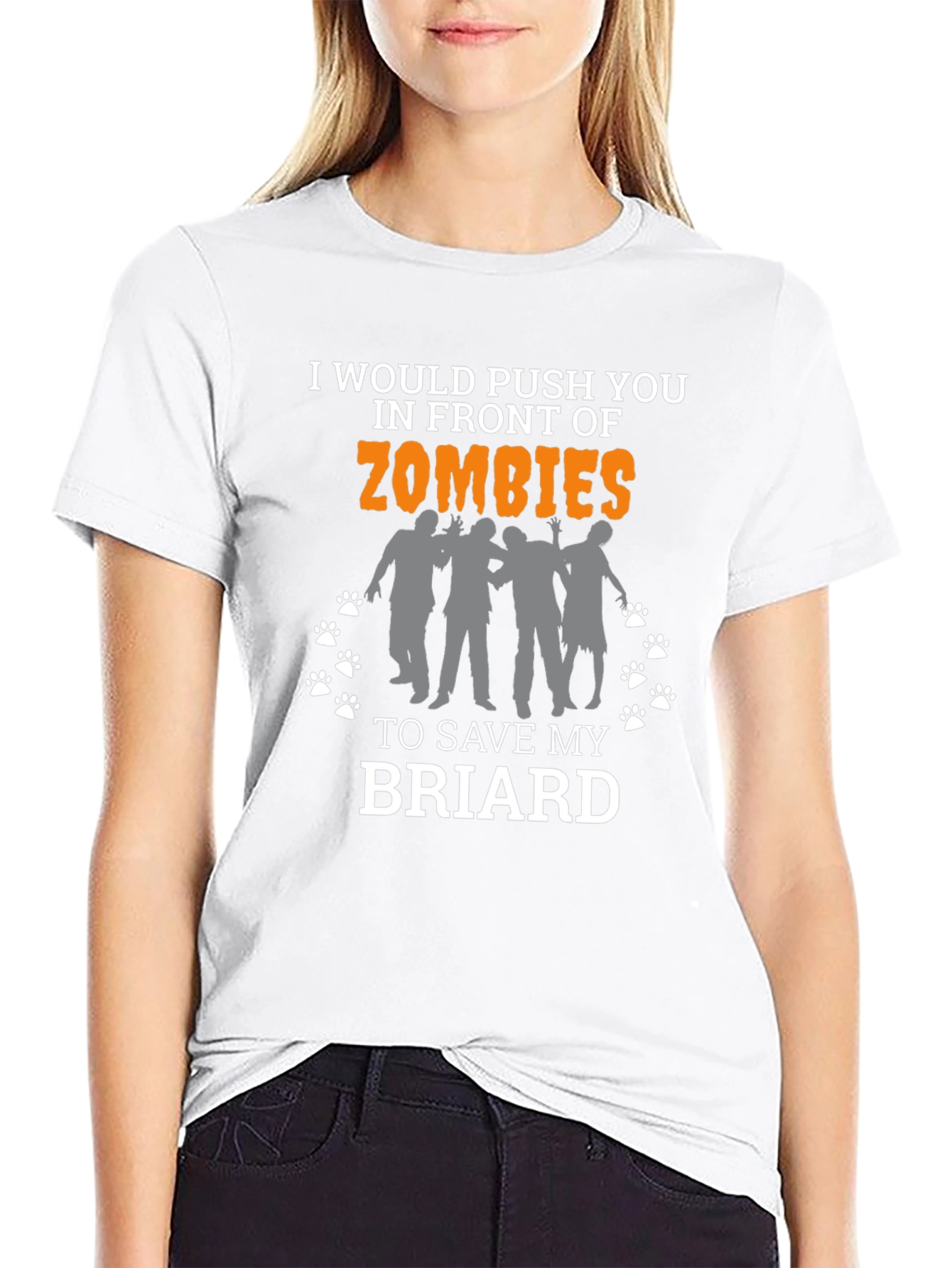 Zombie Briard Dog Lover T-Shirt