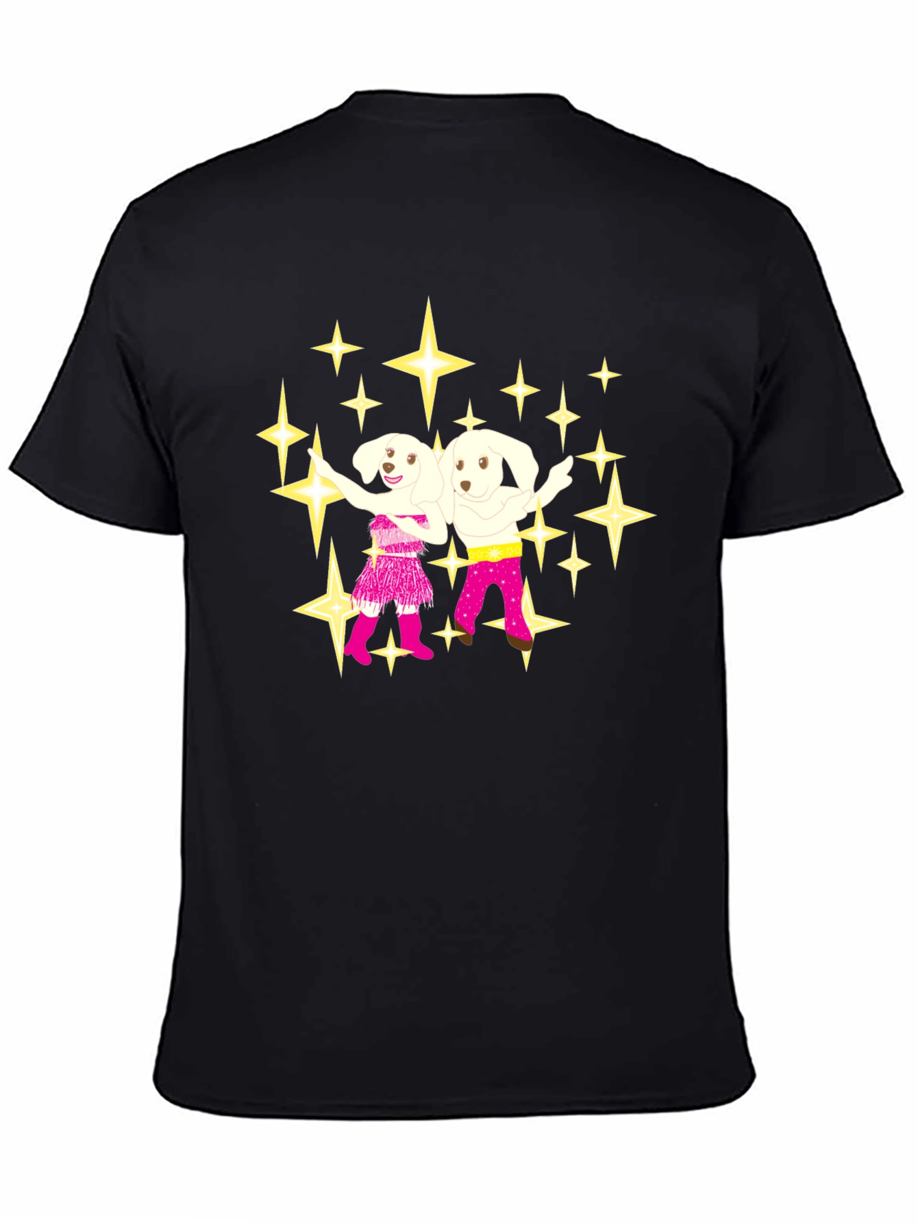 Dancing Dogs Graphic Tee - Black