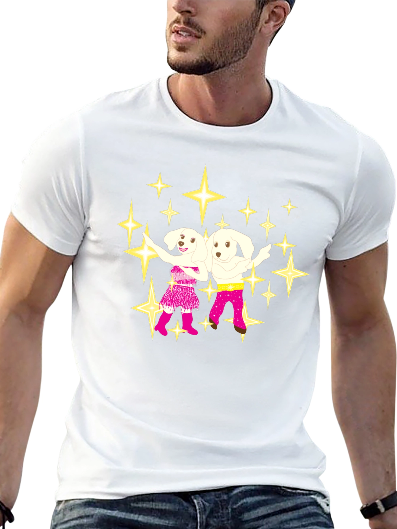 Dancing Dogs Graphic Tee - Black