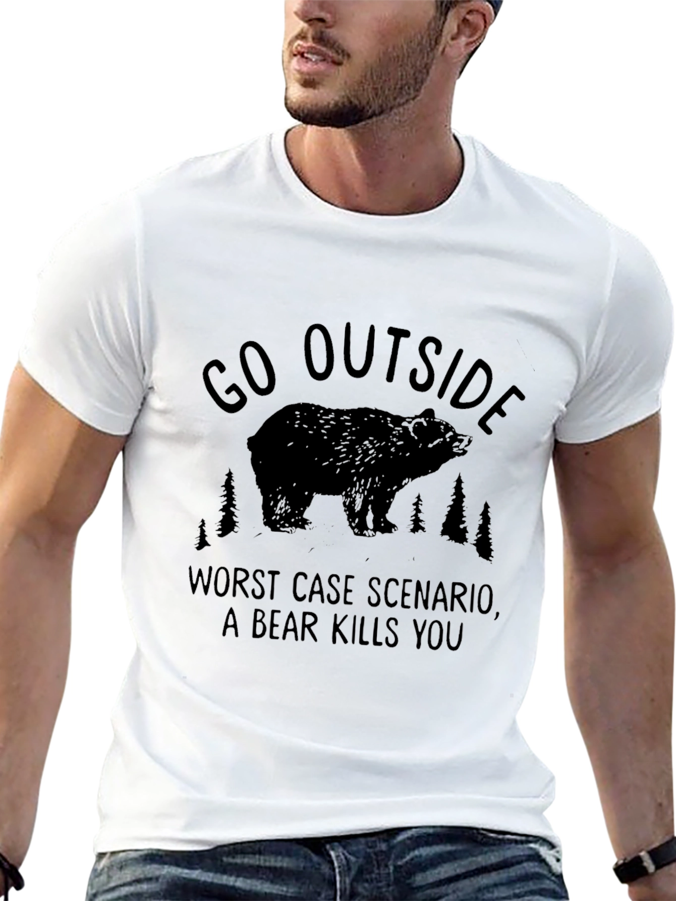 Go Outside Bear Graphic Tee - Unisex