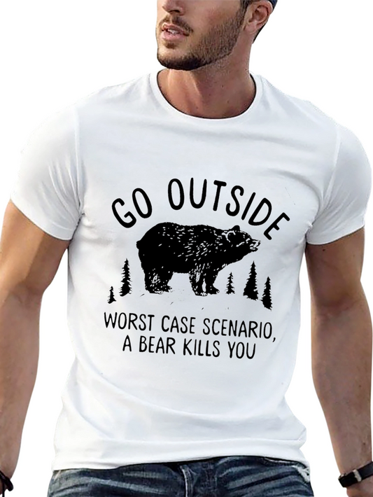Go Outside Bear Graphic Tee - Unisex