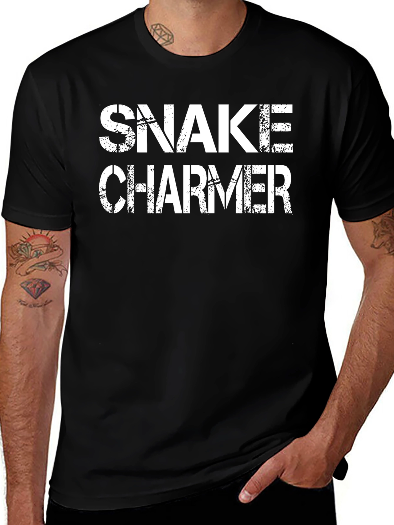 Snake Charmer Graphic Tee - Mens Novelty T-Shirt