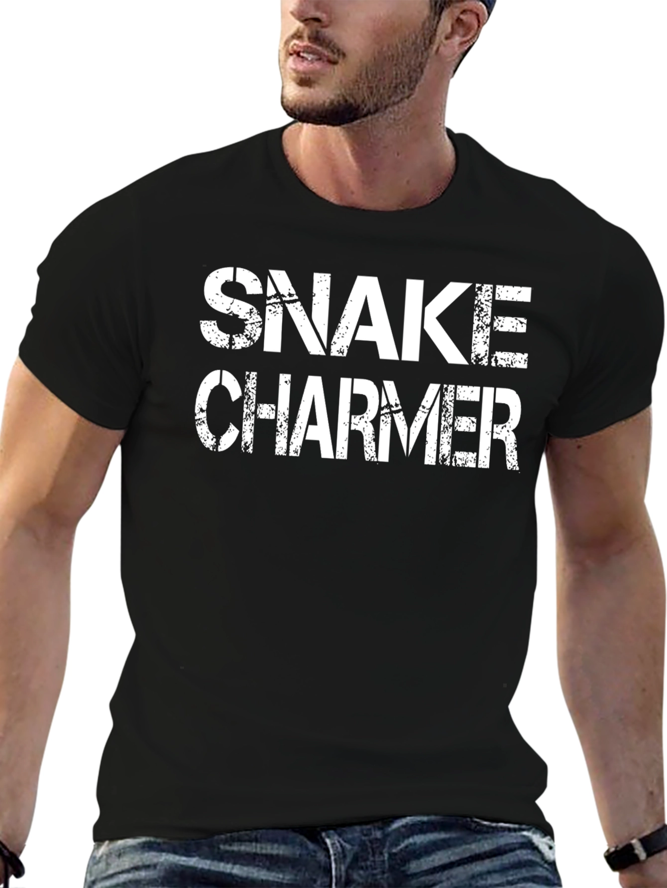 Snake Charmer Graphic Tee - Mens Novelty T-Shirt