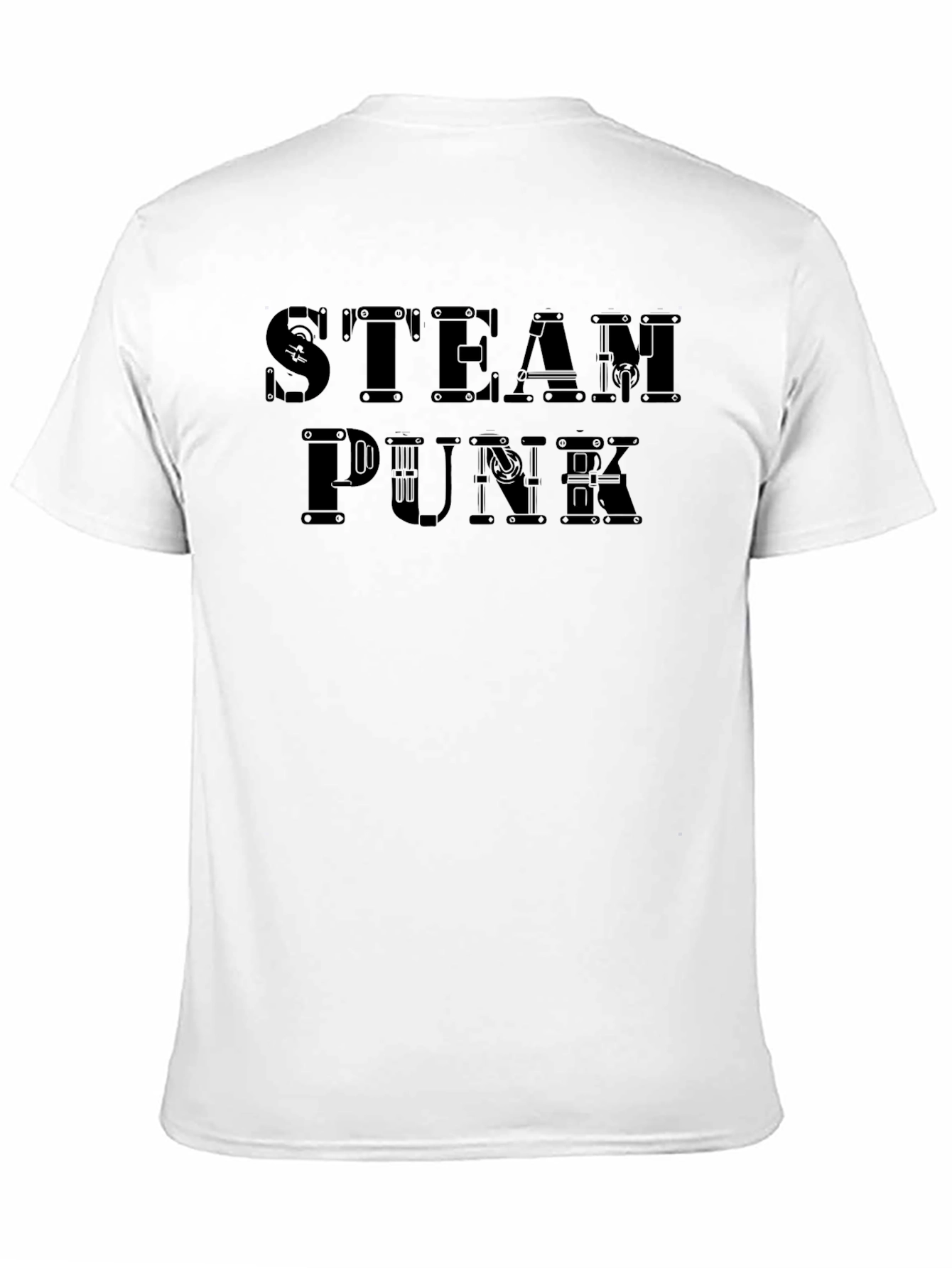 Steampunk Graphic Print Black T-Shirt