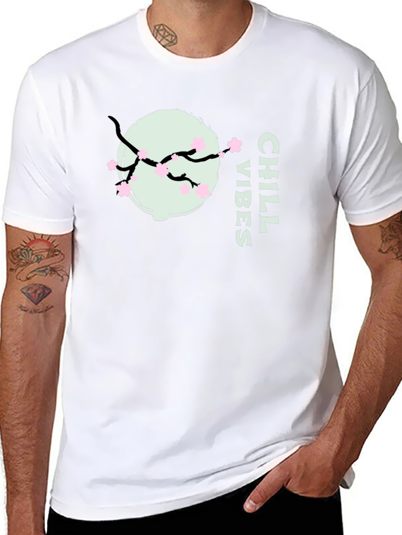 Chill Vibes Sakura T-Shirt - Relaxed Style