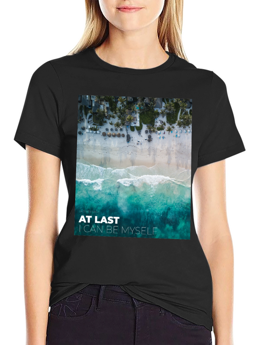 Beach Scene T-Shirt - At Last I Can Be Myself