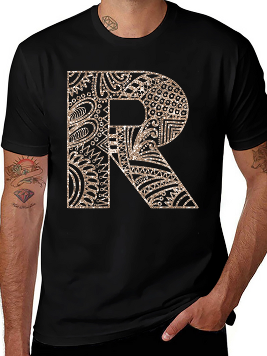 Letter R Patterned Graphic Tee
