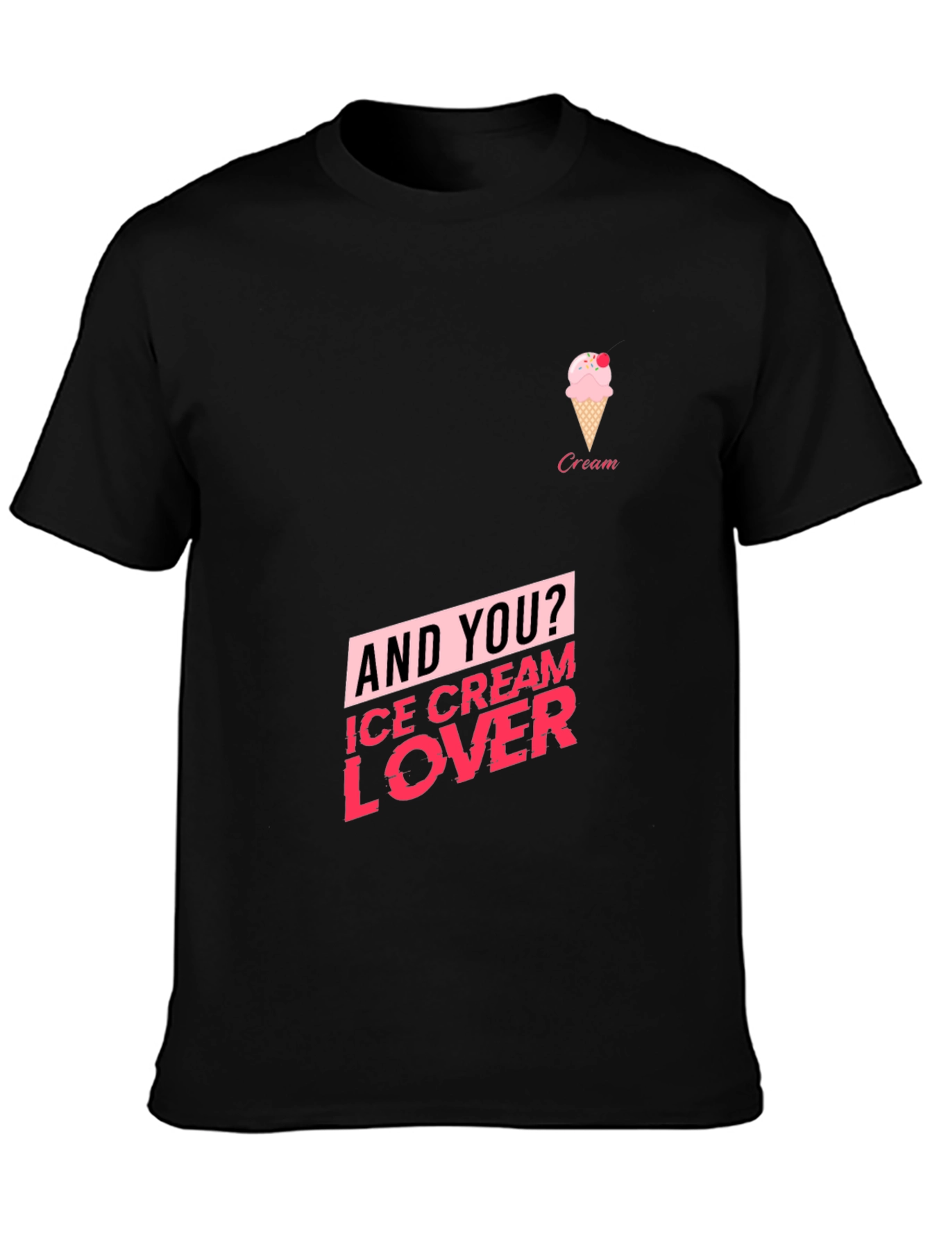 Ice Cream Lover Black T-Shirt