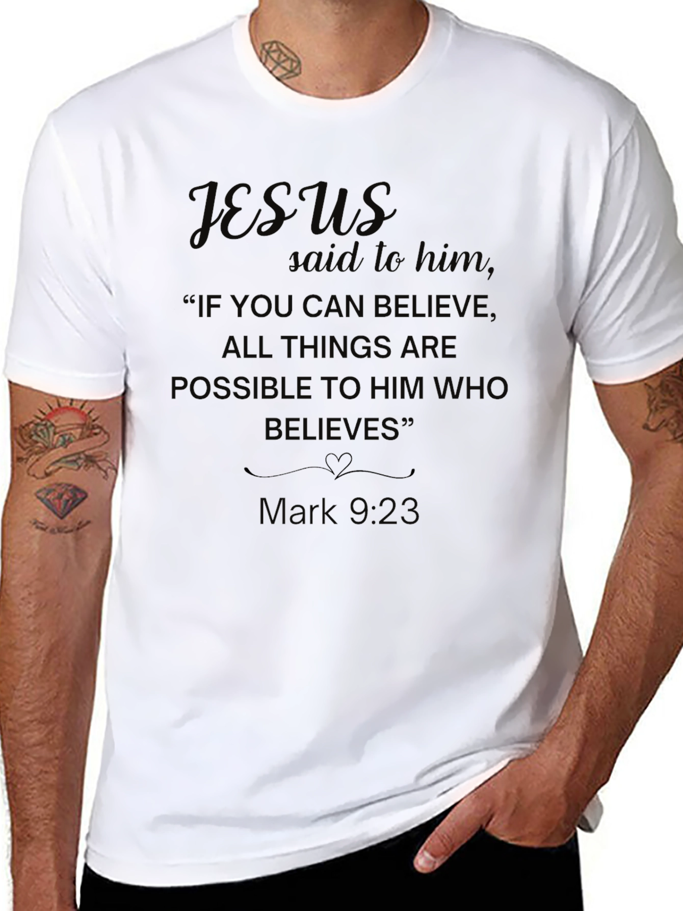 Faith-Based Christian T-Shirt - Mark 9:23
