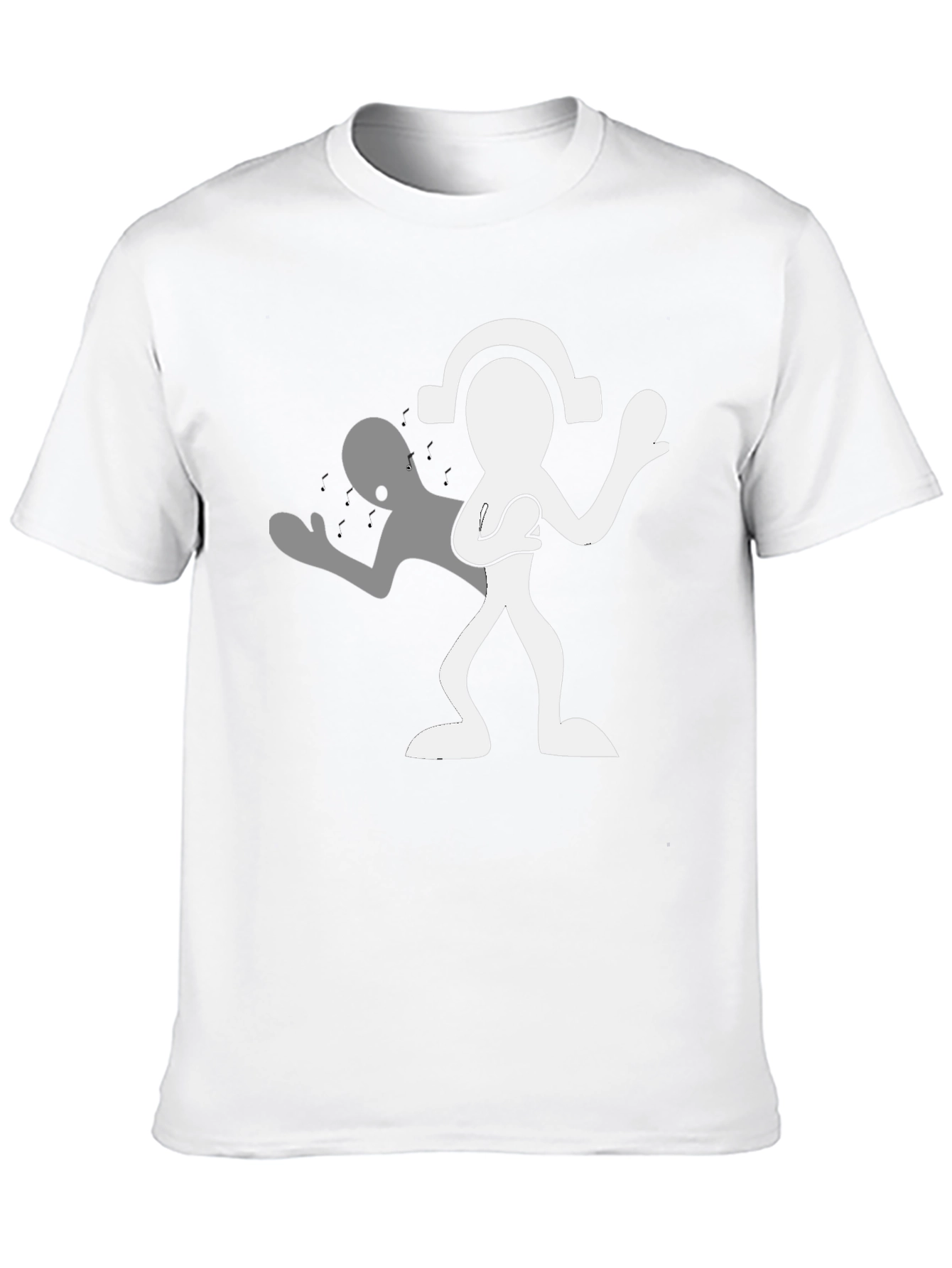 Man in Black Tee with Silhouetted Figure