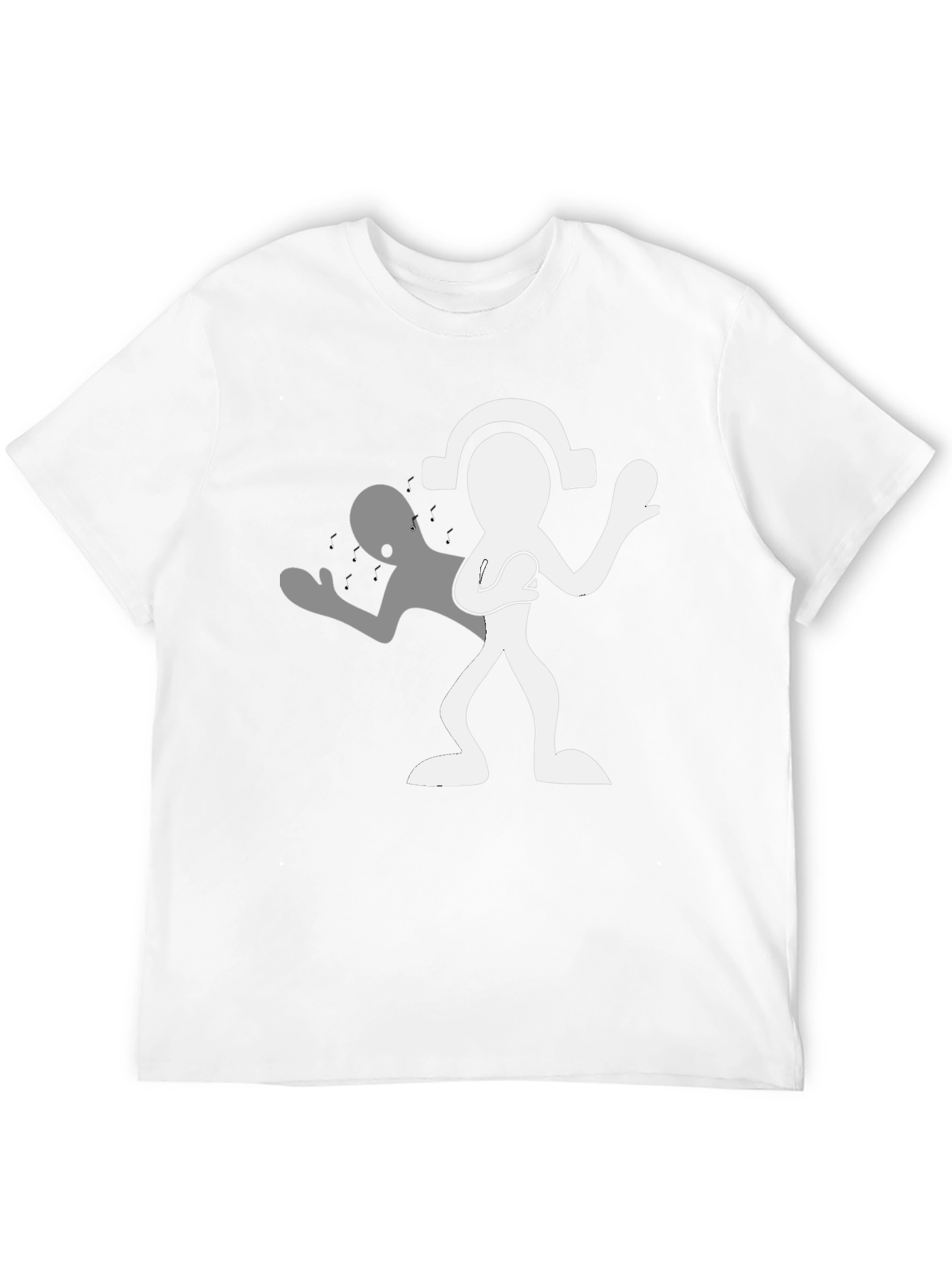 Man in Black Tee with Silhouetted Figure