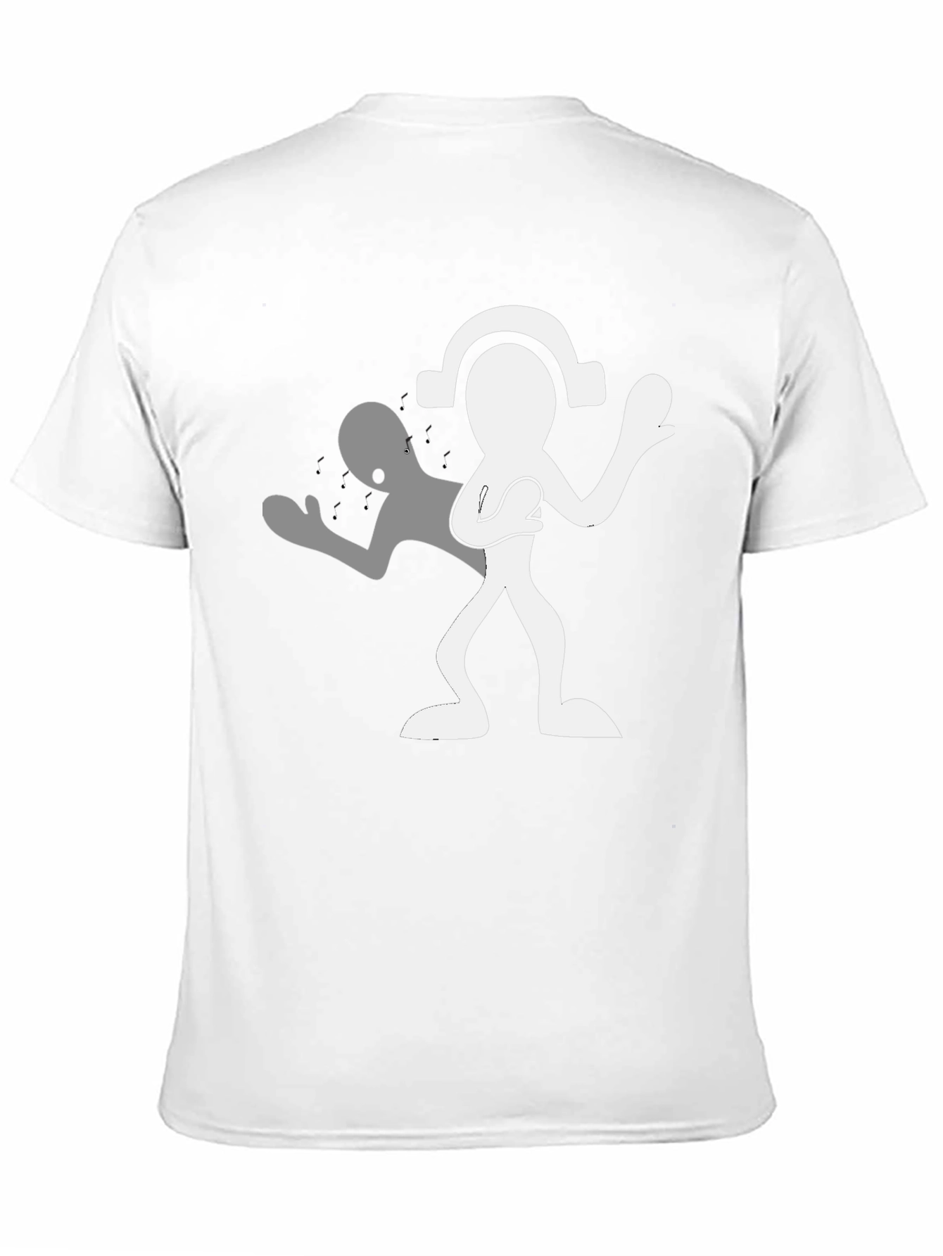 Man in Black Tee with Silhouetted Figure