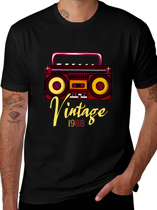 Vintage 1988 Boombox Black T-Shirt