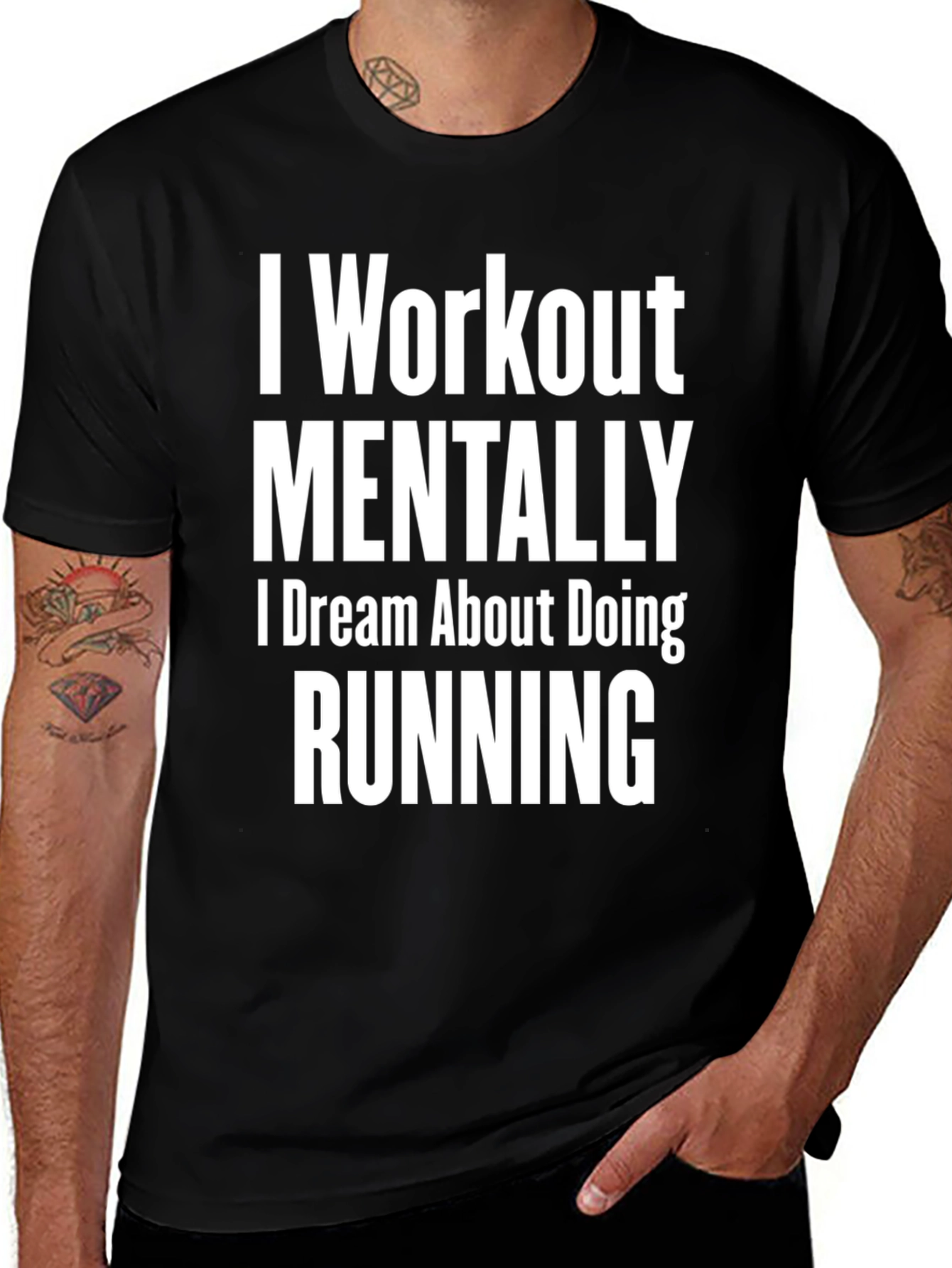 Funny Running T-Shirt: I Workout Mentally