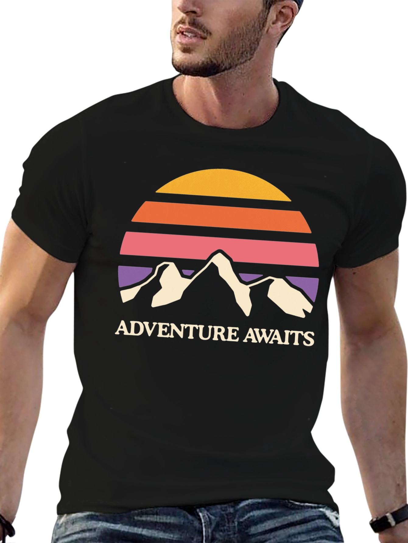 Adventure Awaits Retro Mountain T-Shirt