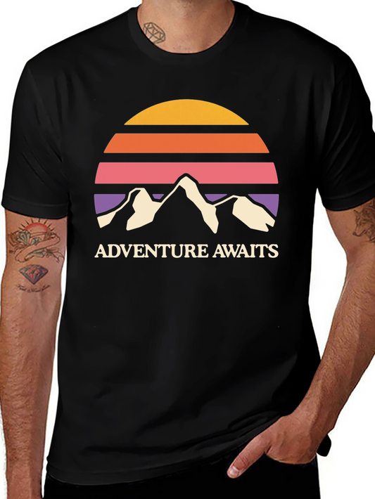 Adventure Awaits Retro Mountain T-Shirt