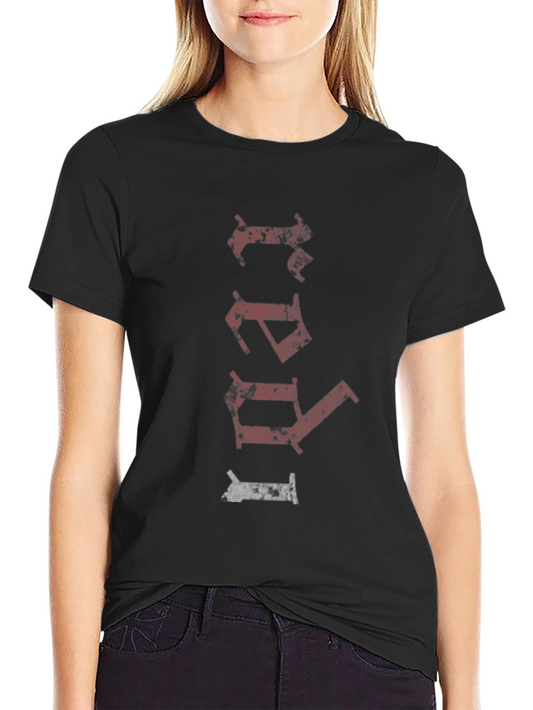 Distressed Text Black Graphic Tee