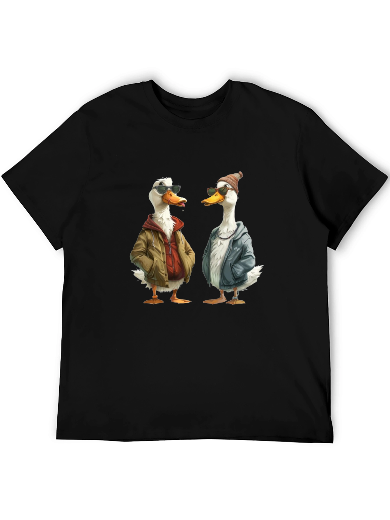 Cool Ducks Graphic T-Shirt - Black Crew Neck Tee