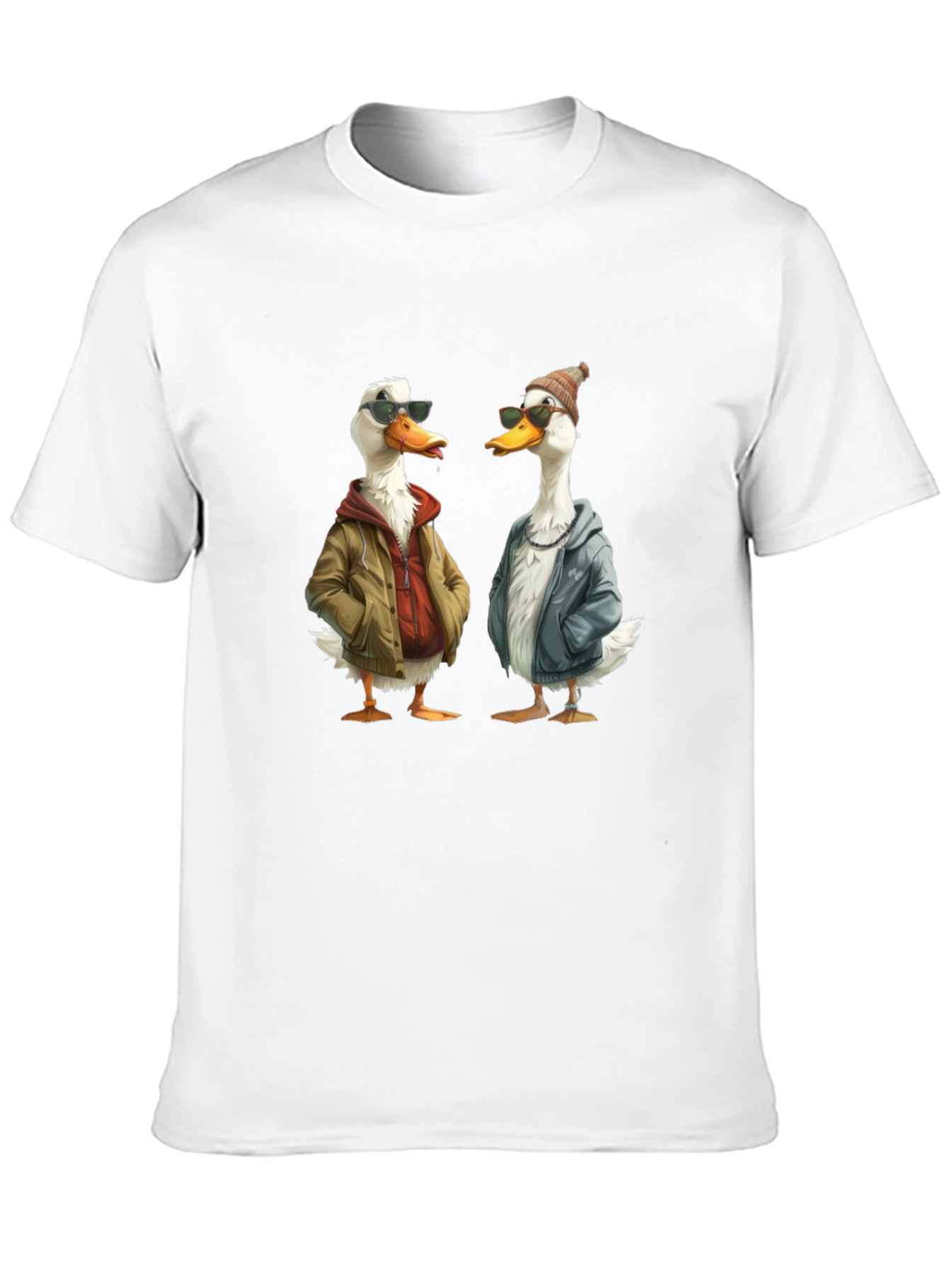 Cool Ducks Graphic T-Shirt - Black Crew Neck Tee