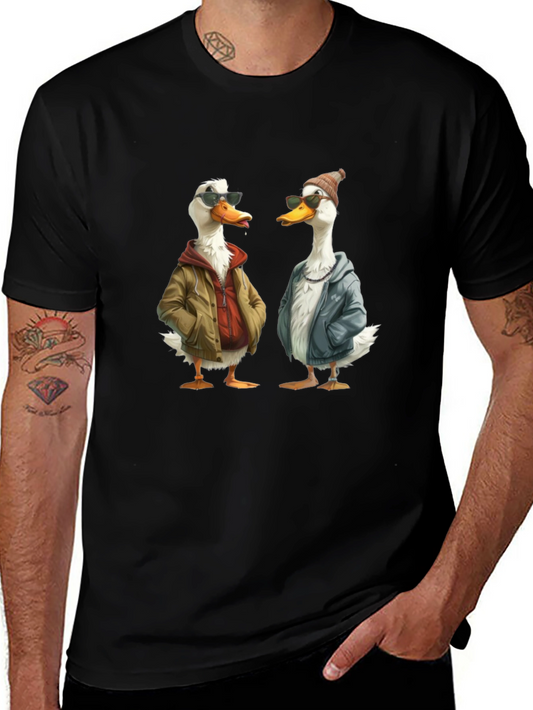 Cool Ducks Graphic T-Shirt - Black Crew Neck Tee