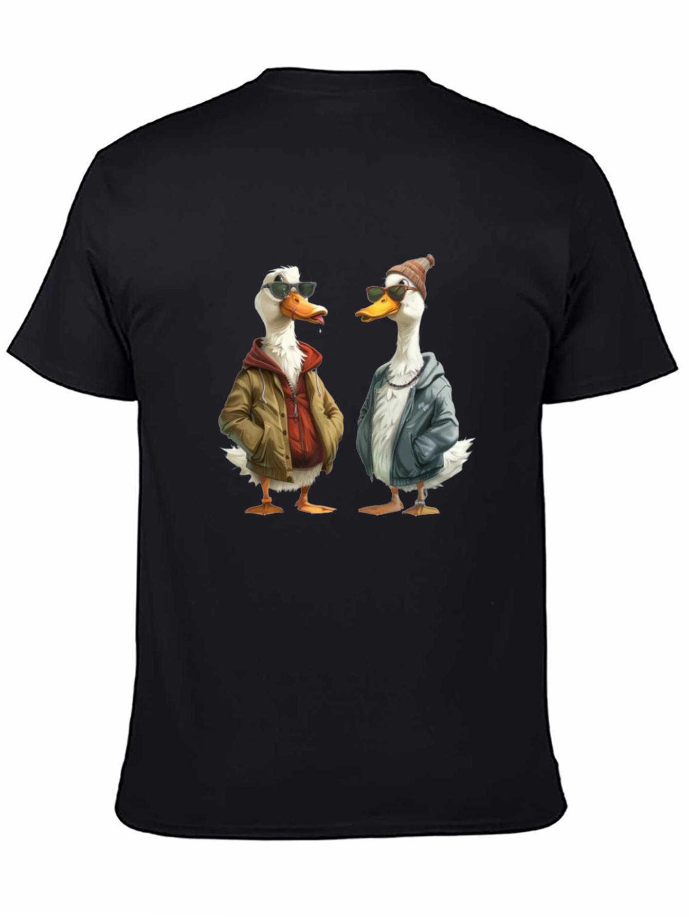 Cool Ducks Graphic T-Shirt - Black Crew Neck Tee