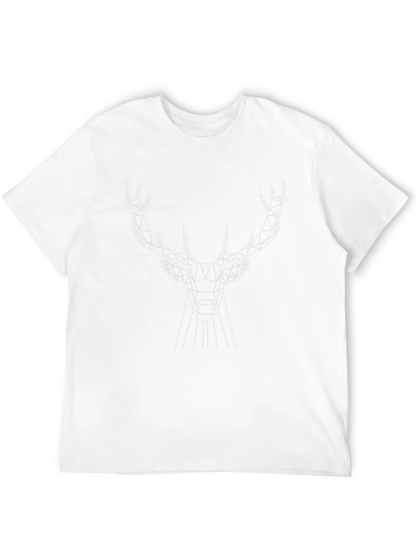 Geometric Deer Head Graphic Black T-Shirt