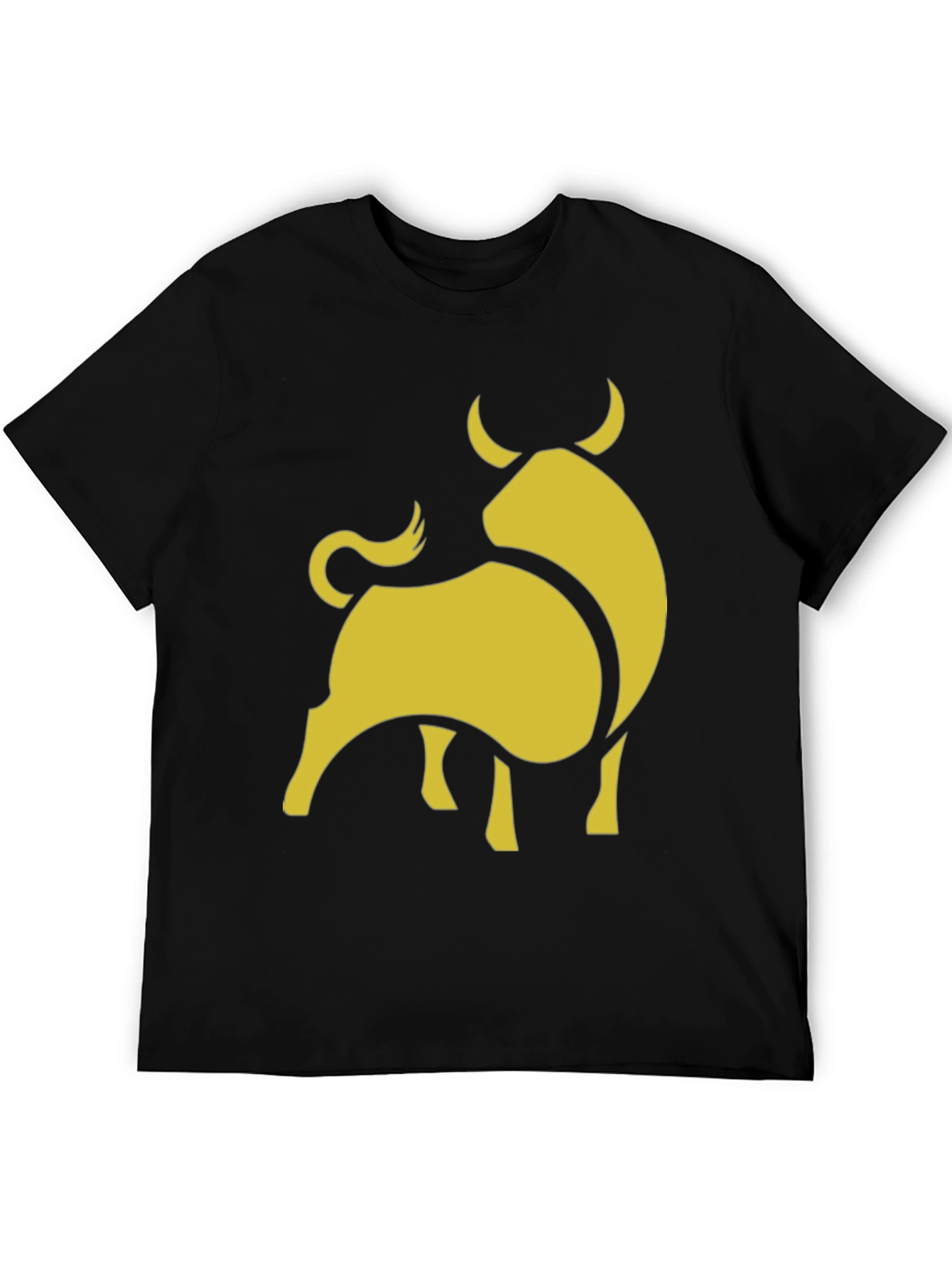 Stylish Black Tee with Gold Bull Graphic