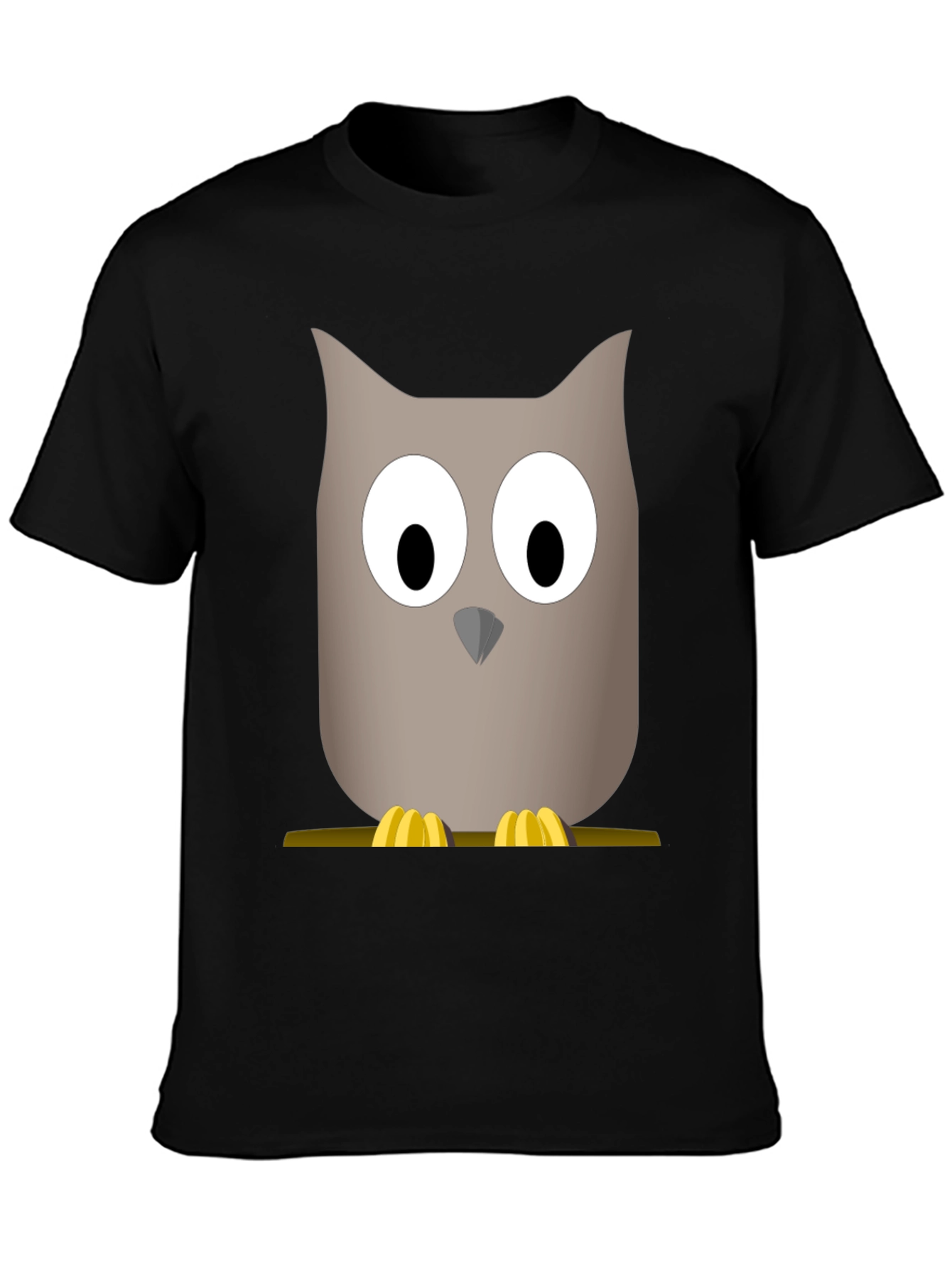 Cartoon Owl Graphic Tee - Mens Black T-Shirt