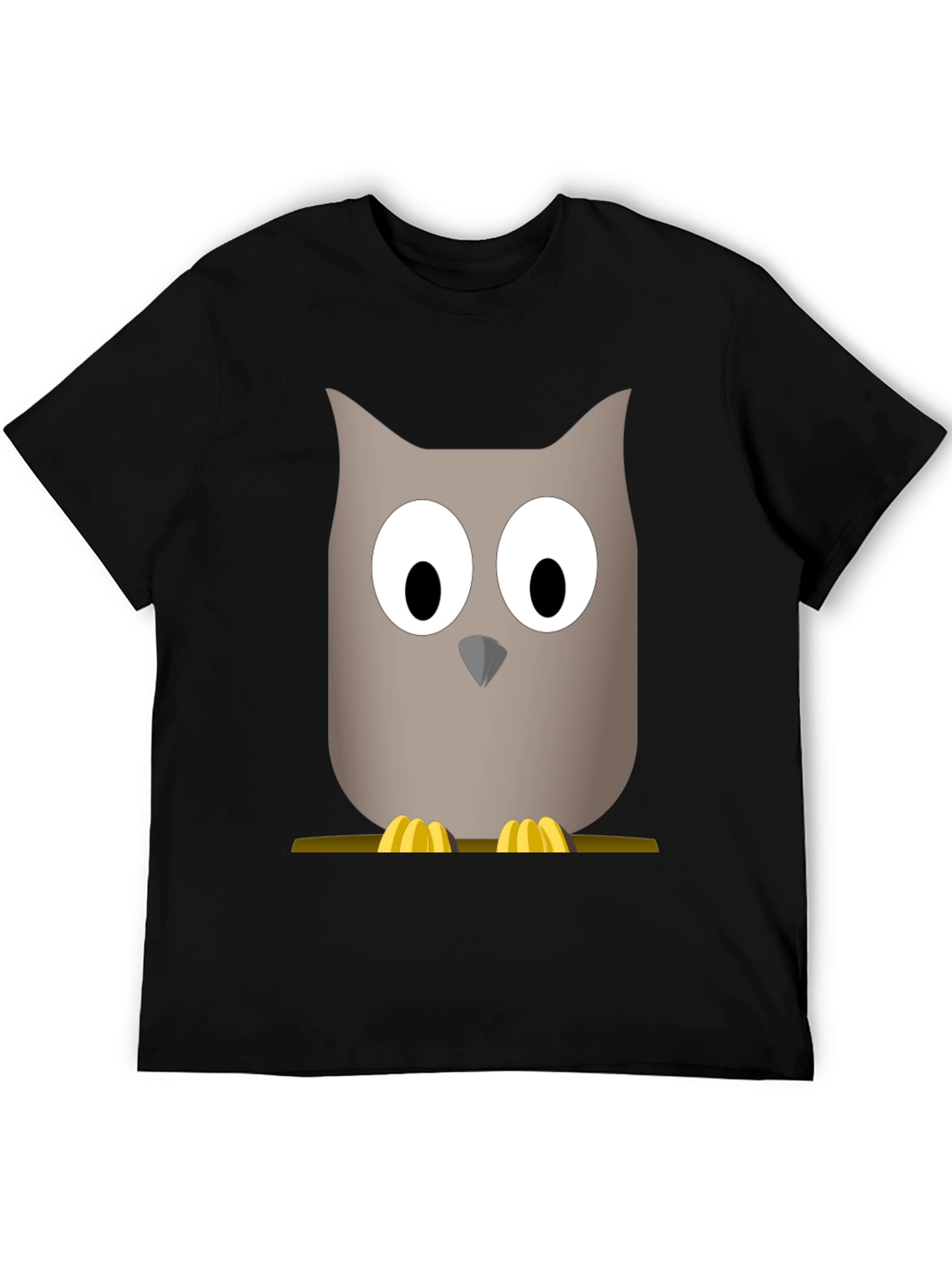 Cartoon Owl Graphic Tee - Mens Black T-Shirt