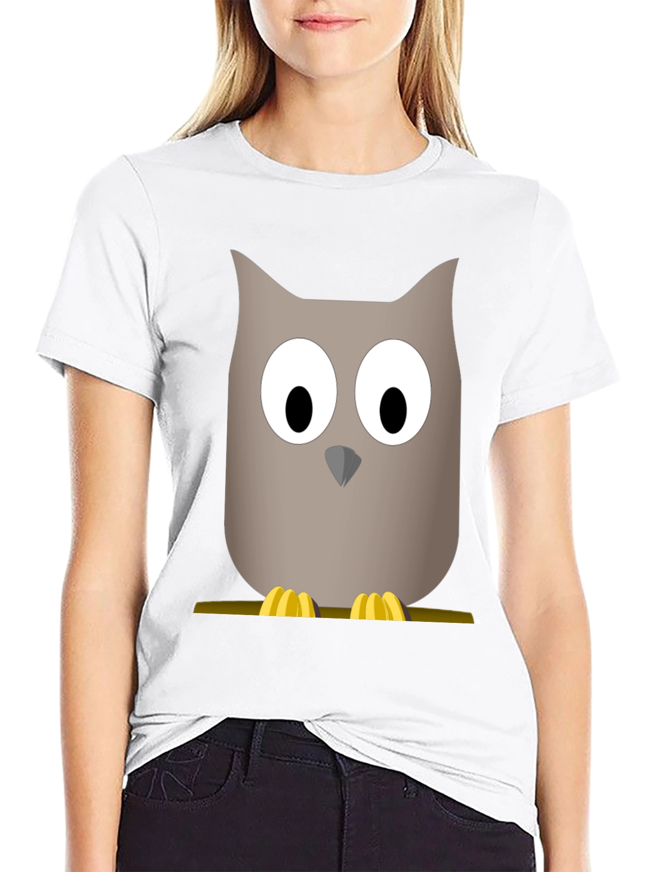 Cartoon Owl Graphic Tee - Mens Black T-Shirt